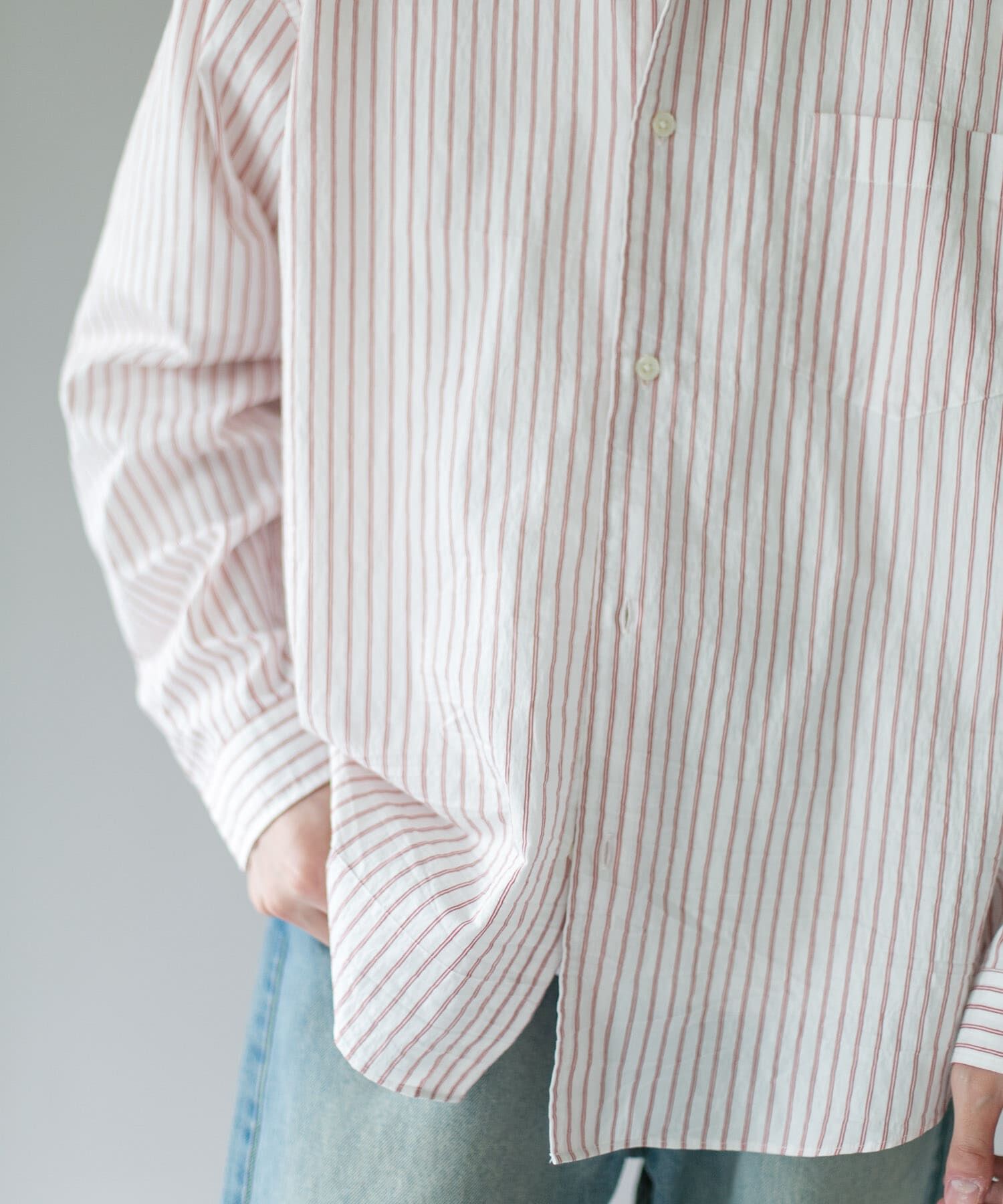 URBAN RESEARCH DOORS「ライトウェイトストライプレギュラーカラーシャツ 26AW」|シャツ・ブラウス|