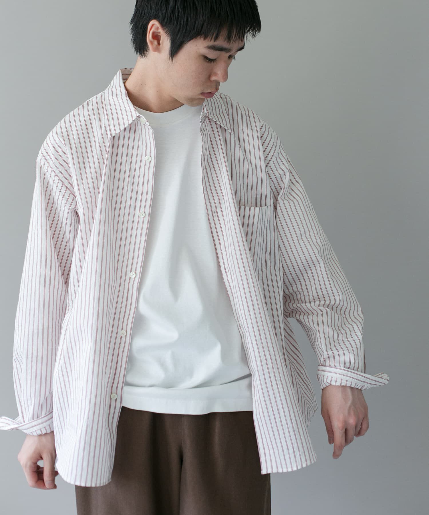 URBAN RESEARCH DOORS「ライトウェイトストライプレギュラーカラーシャツ 26AW」|シャツ・ブラウス|