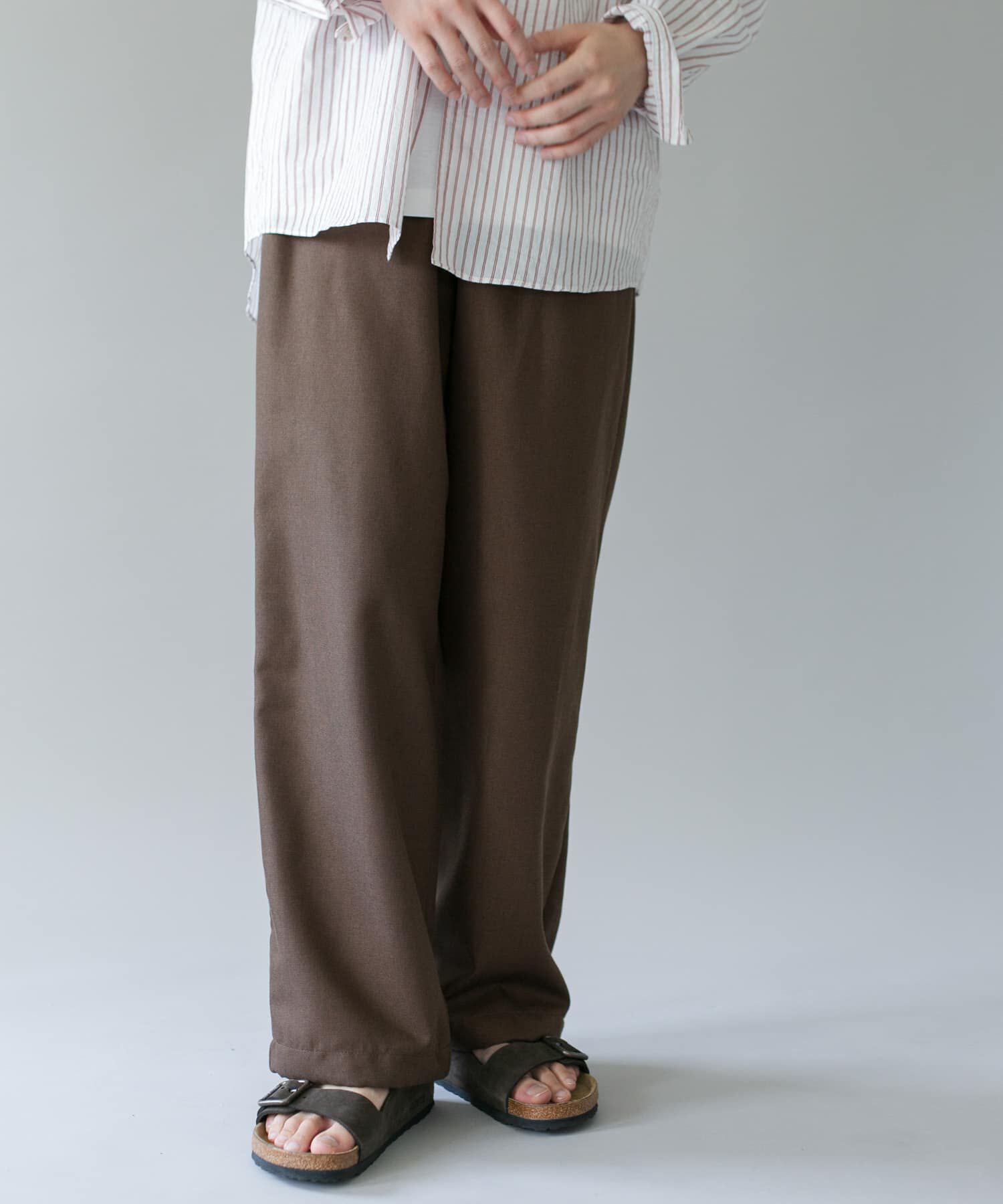 URBAN RESEARCH DOORS「ジャガードチェック イージートラウザー 26AW」|その他|ブラウン