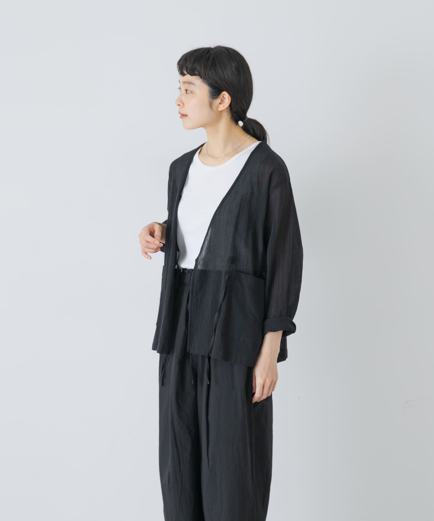 かぐれ「シアーカシュクールカーデシャツ」|シャツ・ブラウス|