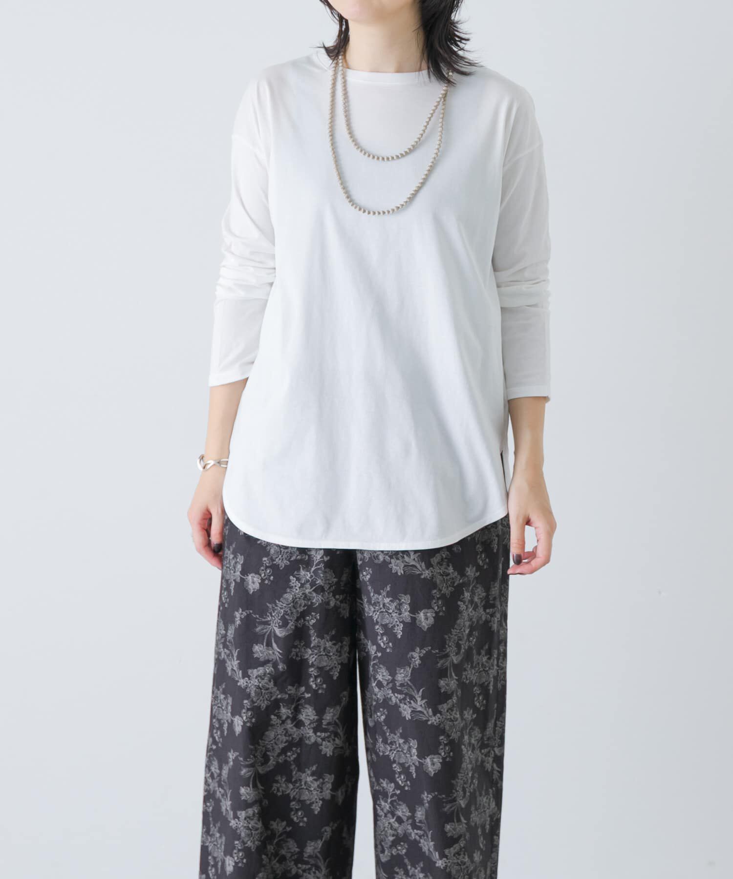 かぐれ「コットンラウンドカットソー」|Tシャツ・カットソー|