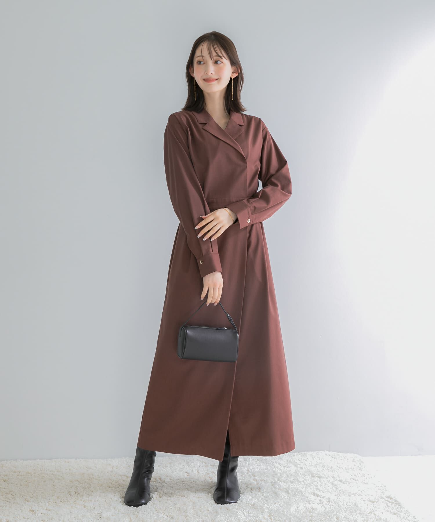 URBAN RESEARCH ROSSO「カシュクールデザインウーステッドワンピース」|ワンピース|