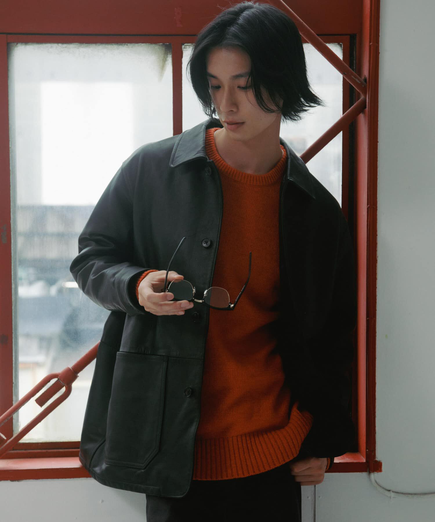 URBAN RESEARCH DOORS「Cow Leather Chore Jacket」|その他|ブラック