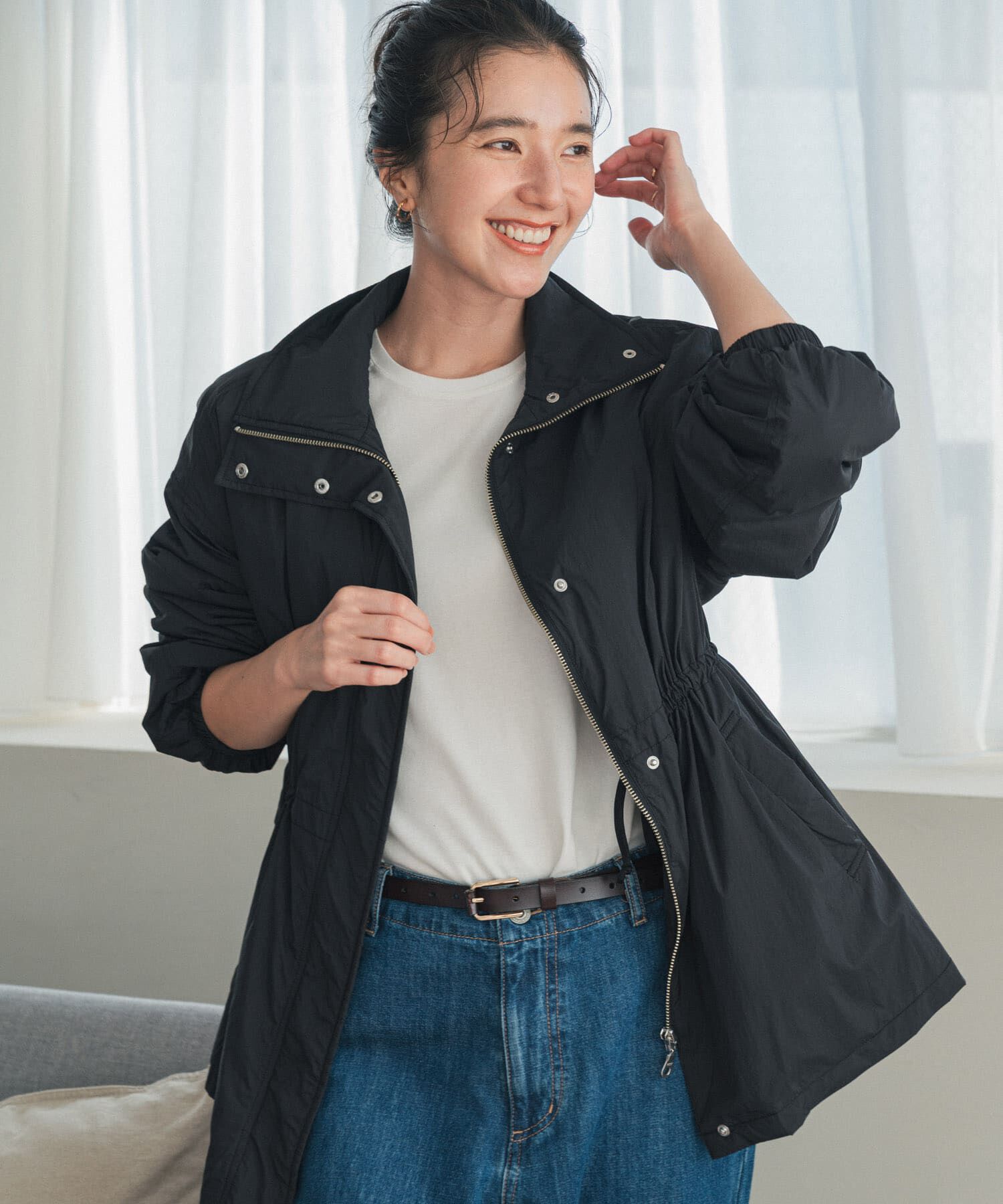 URBAN RESEARCH DOORS「『WEB限定』撥水中綿ウエストギャザーブルゾン 26AW」|ブルゾン・スタジャン|