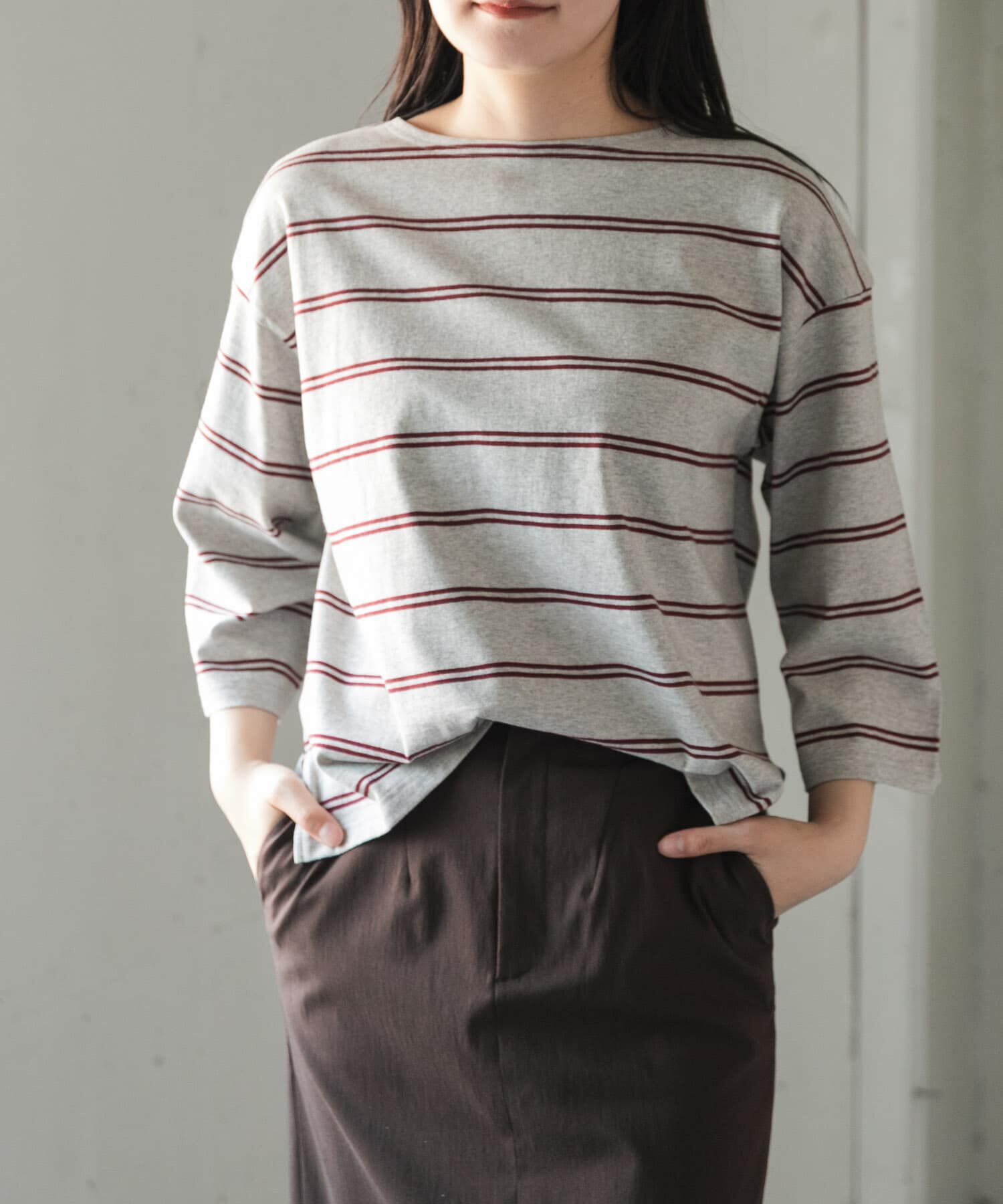 URBAN RESEARCH DOORS「FORK&SPOON　ワイド8分袖ボーダープルオーバー」|Tシャツ・カットソー|