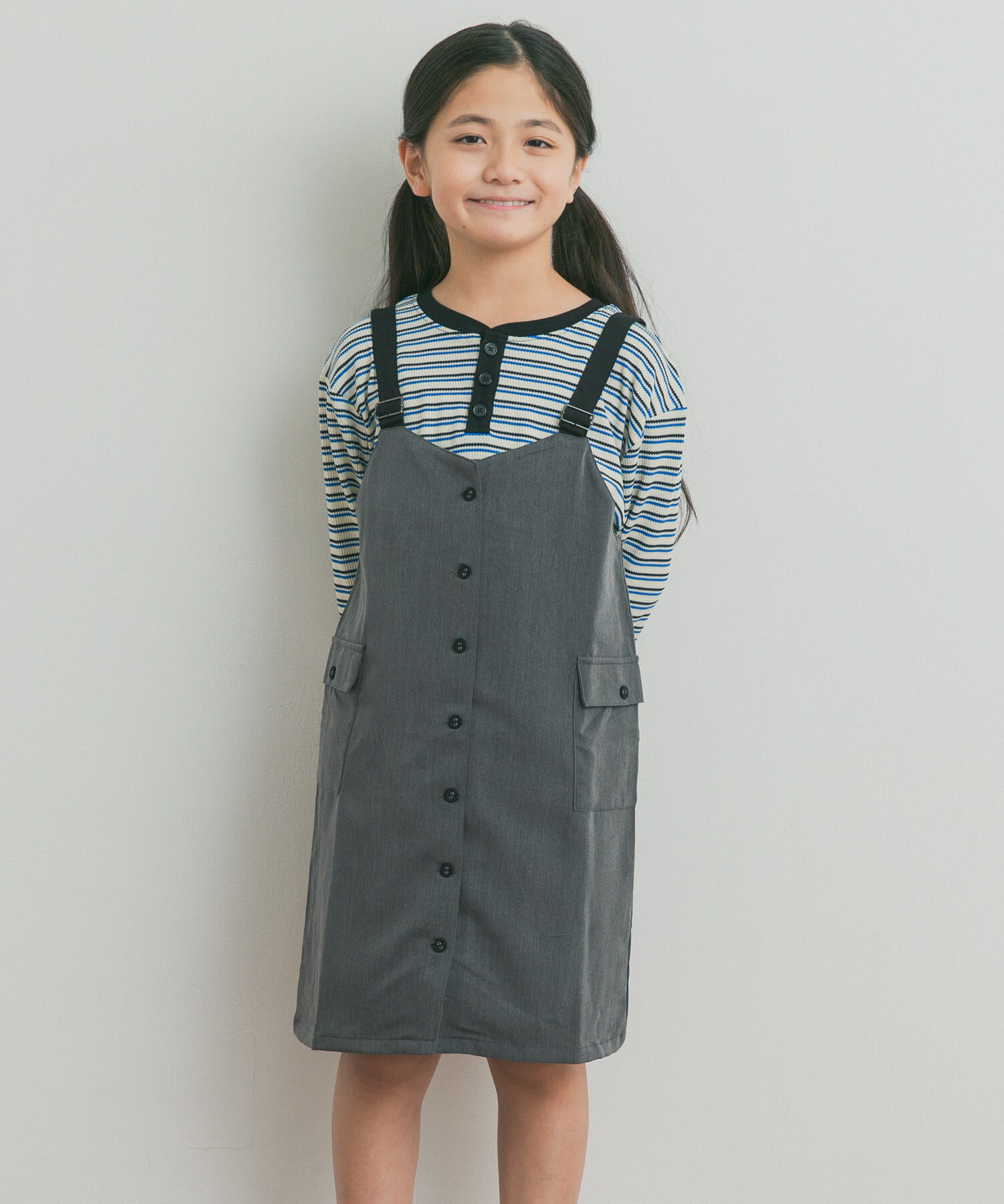 URBAN RESEARCH DOORS「配色釦ジャンスカ(KIDS)」|ワンピース|