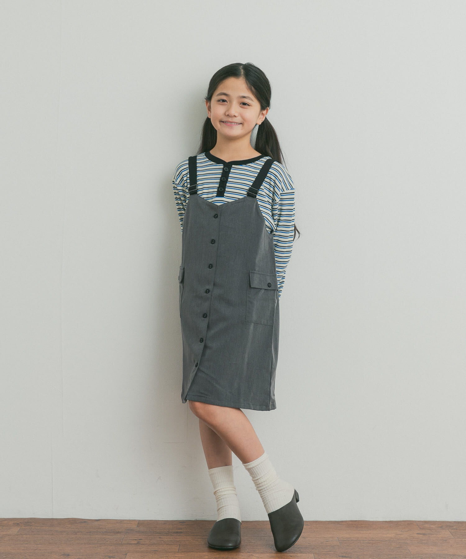 URBAN RESEARCH DOORS「配色釦ジャンスカ(KIDS)」|ワンピース|