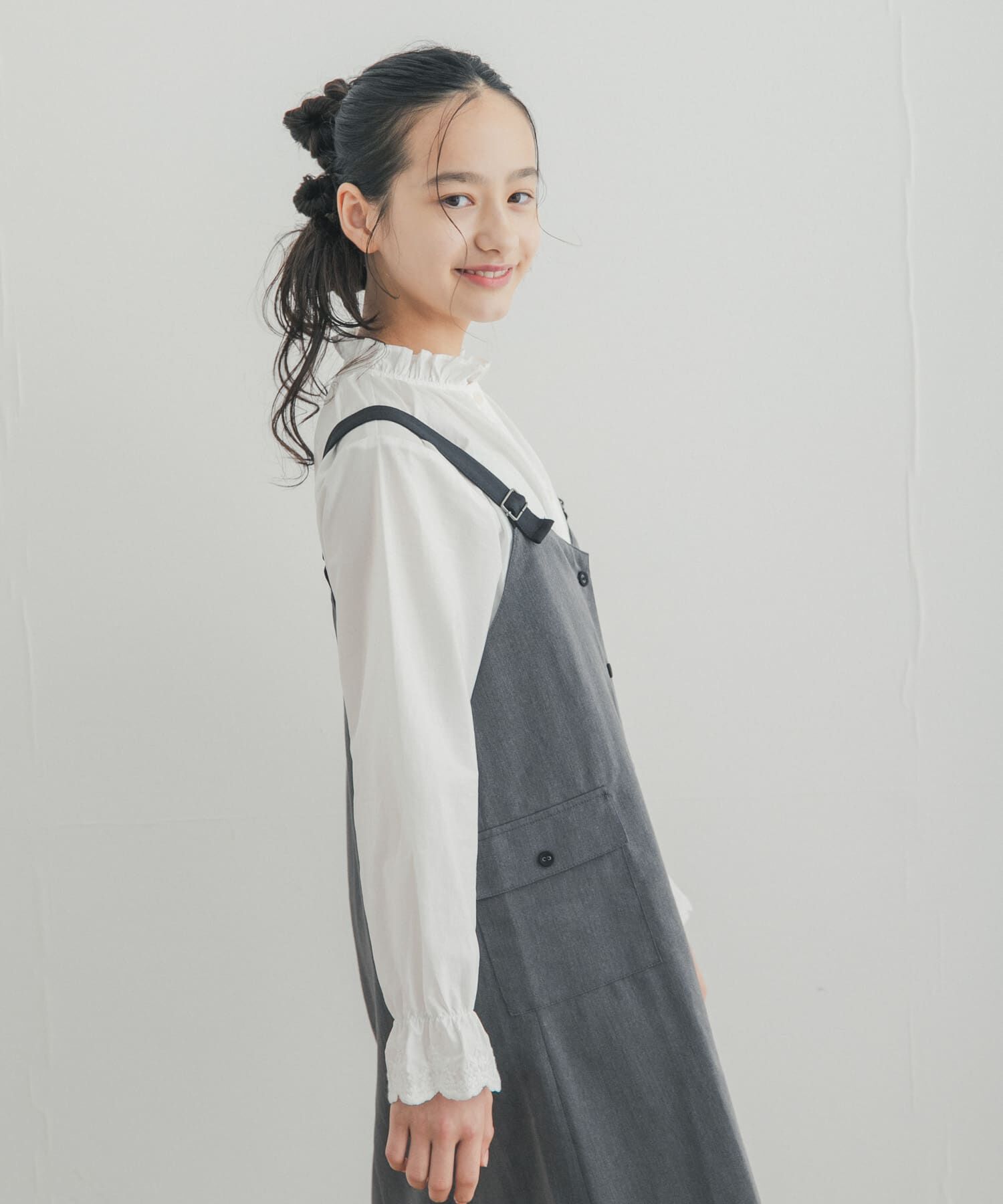 URBAN RESEARCH DOORS「『150サイズ』配色釦ジャンスカ(KIDS)」|ワンピース|