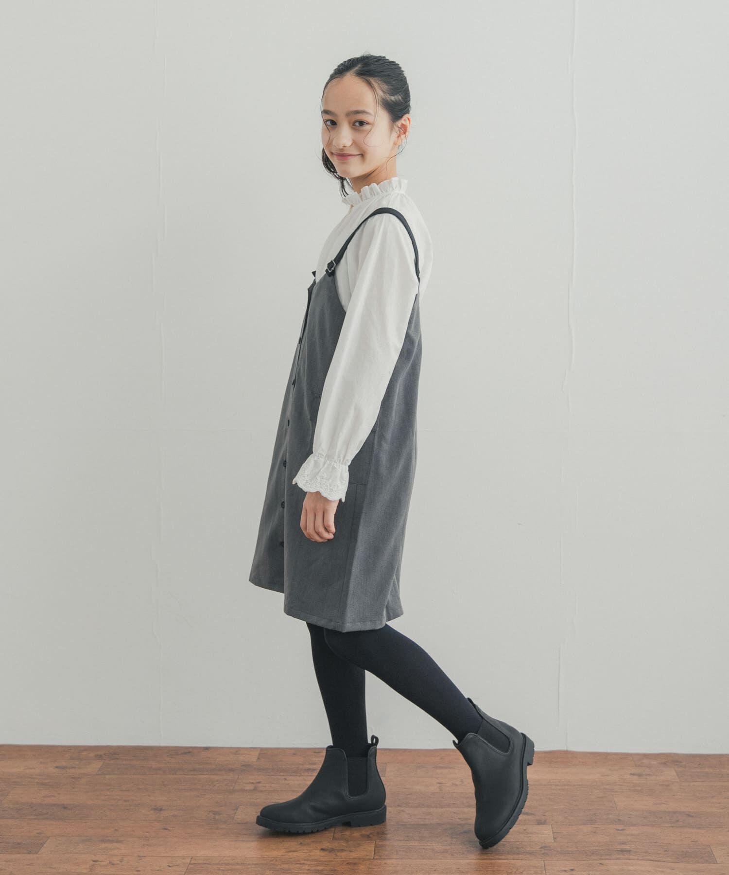 URBAN RESEARCH DOORS「『150サイズ』配色釦ジャンスカ(KIDS)」|ワンピース|