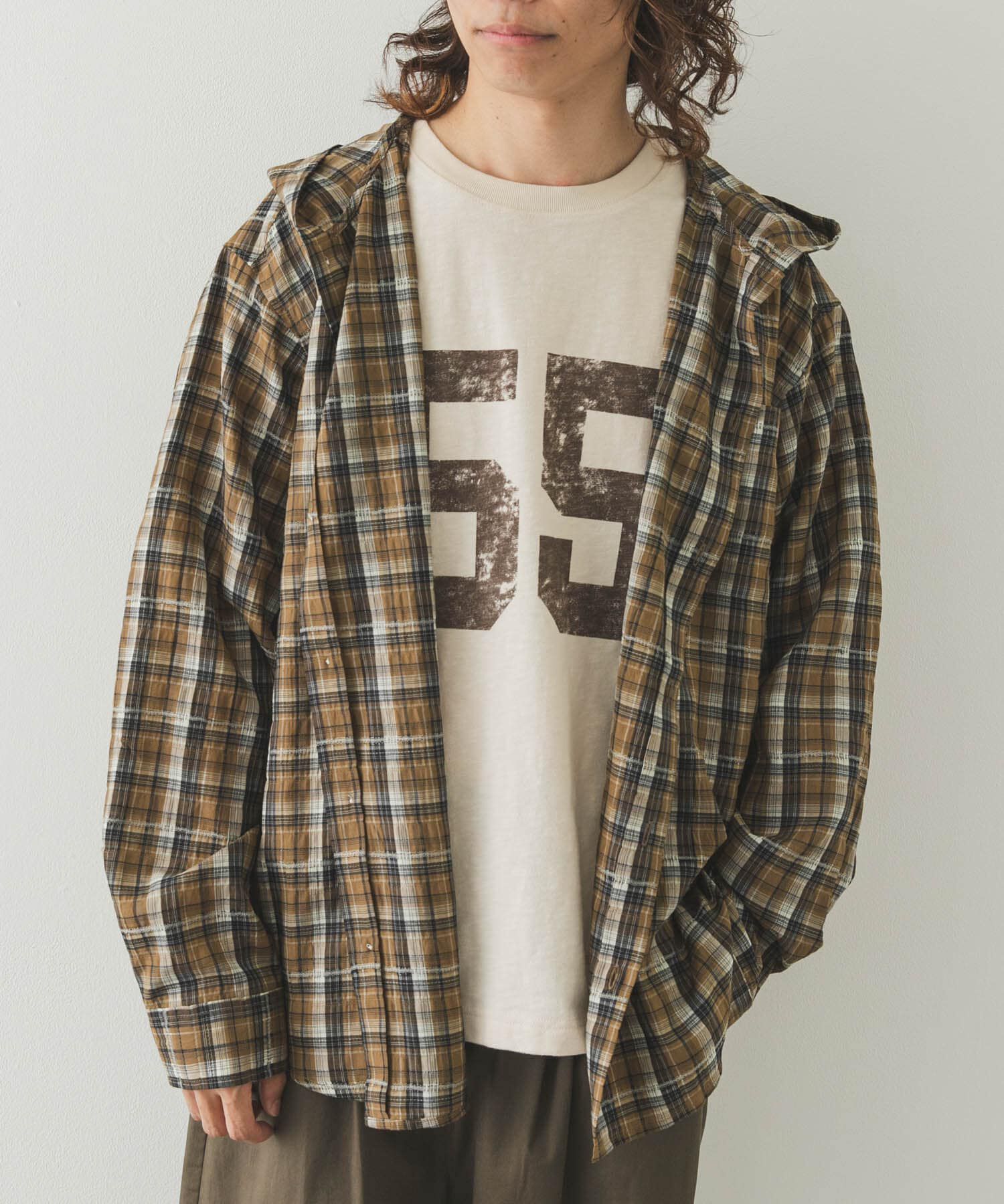 Sonny Label 「チェックフーデッドシャツ」|シャツ・ブラウス|