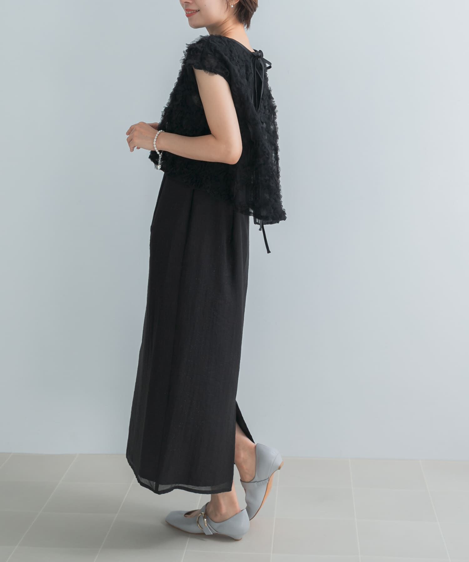 URBAN RESEARCH ROSSO「kaene　フラッフィーフラワーコンビドレス」|ワンピース|