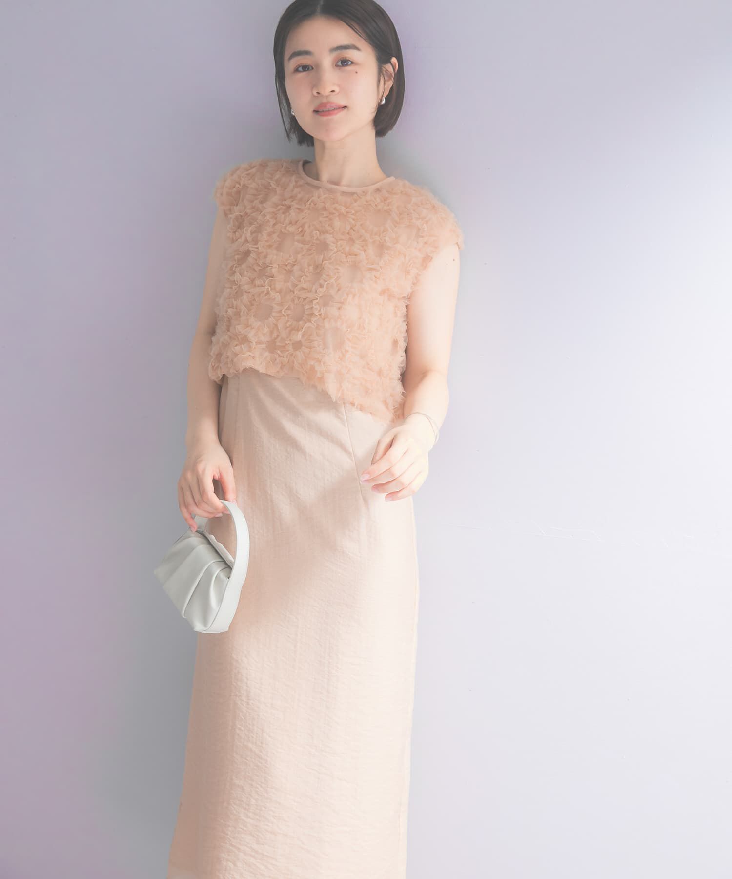 URBAN RESEARCH ROSSO「kaene　フラッフィーフラワーコンビドレス」|ワンピース|