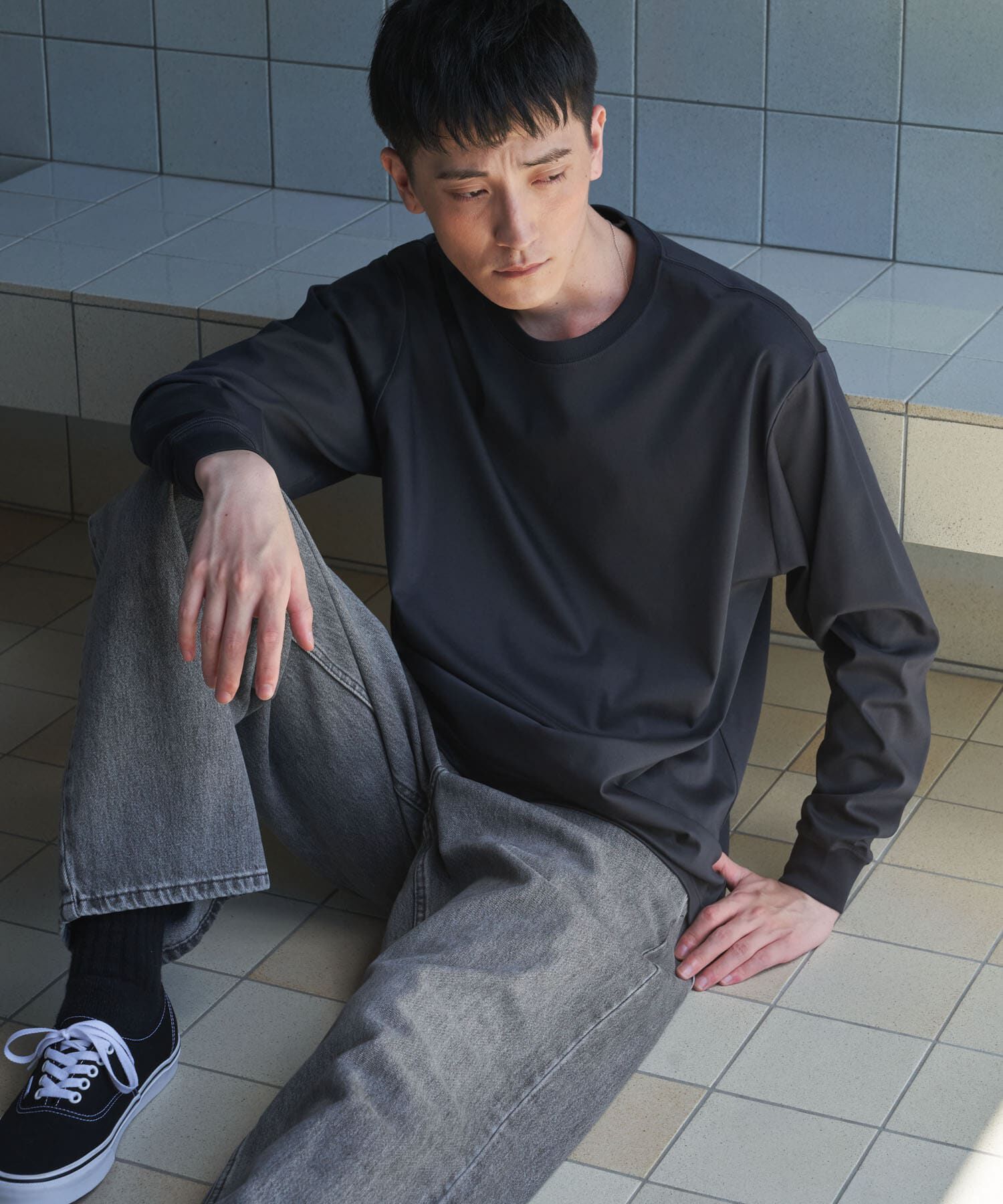 URBAN RESEARCH DOORS「『UR TECH』完声ロングスリーブクルーネックTシャツ」|Tシャツ・カットソー|