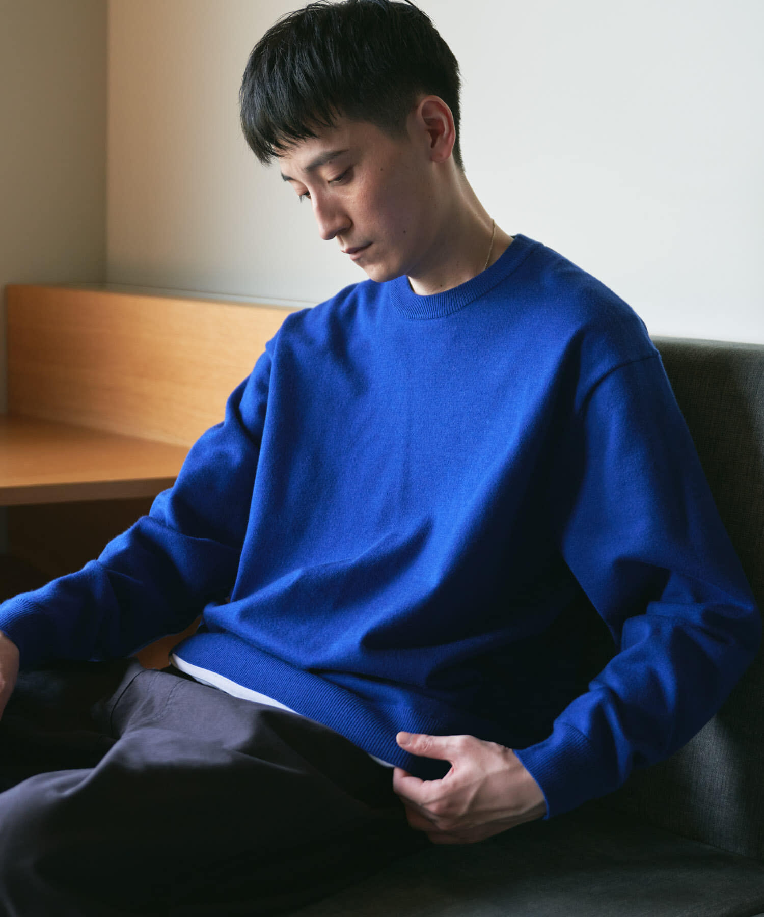 URBAN RESEARCH DOORS「『UR TECH』200日ニット クルーネック 26AW」|ニット・セーター|ロイヤルブルー