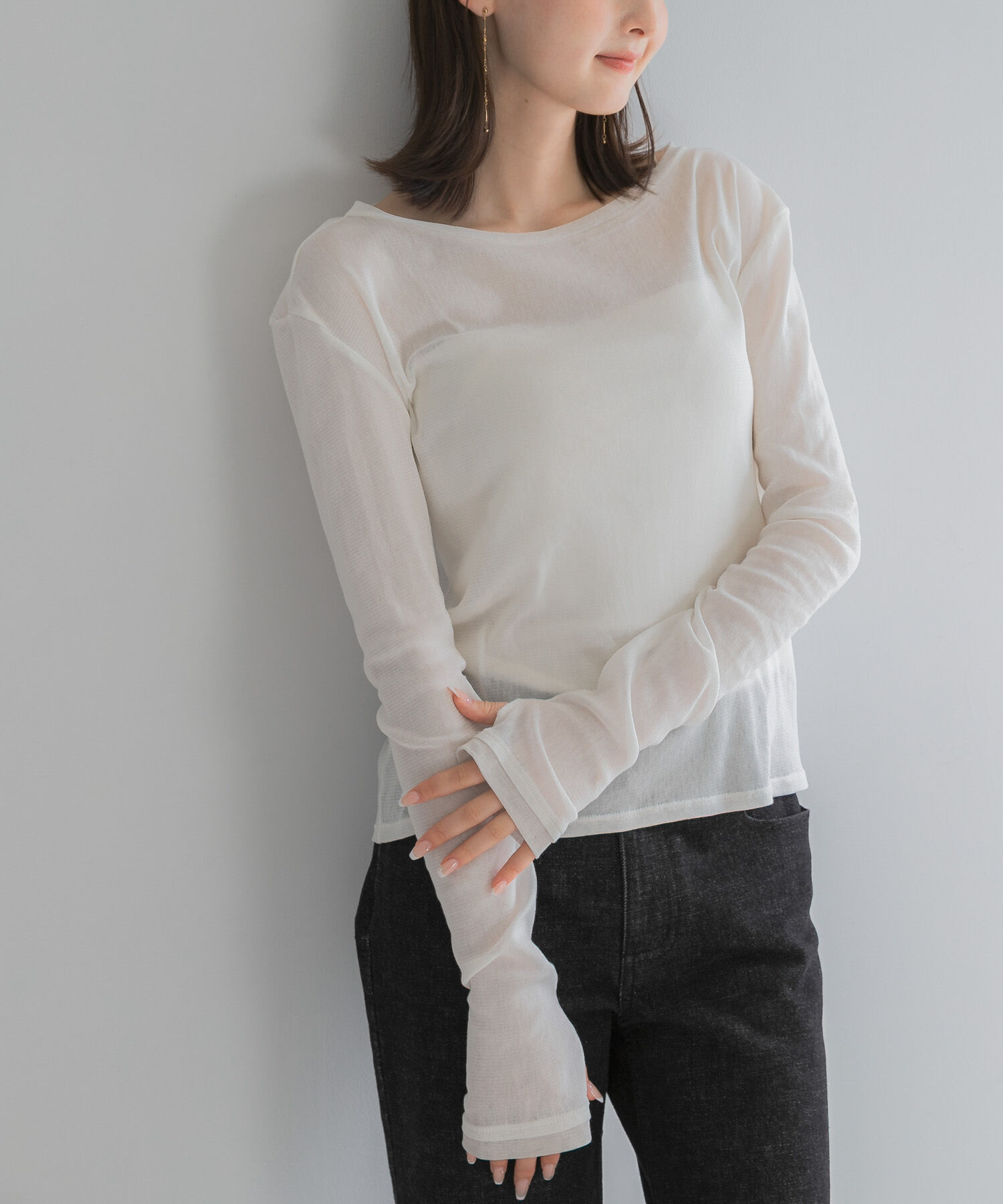 URBAN RESEARCH ROSSO「コットンチュールドッキングカットソー」|Tシャツ・カットソー|