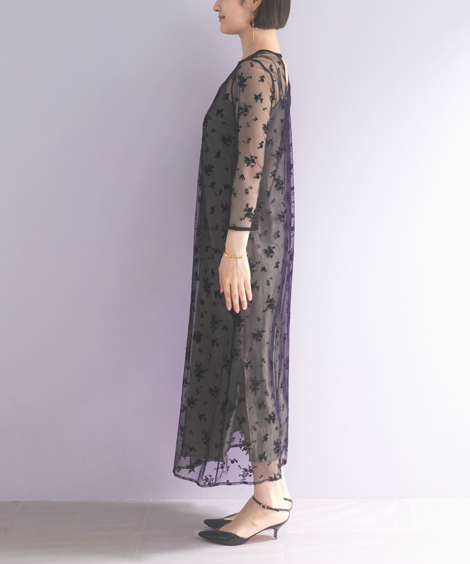 URBAN RESEARCH ROSSO「kaene　フロッキーサテン2WAYドレス」|ワンピース|