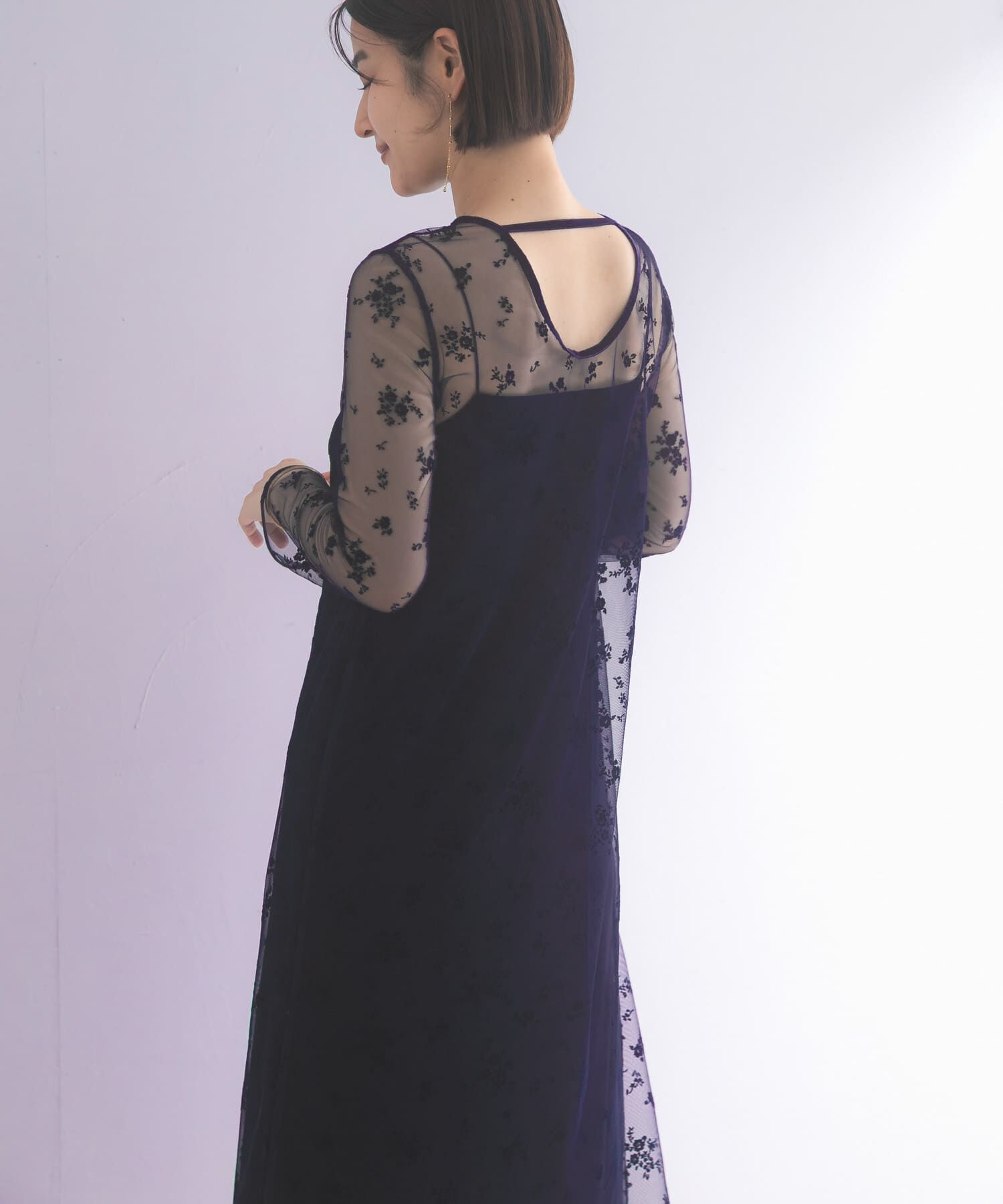 URBAN RESEARCH ROSSO「kaene　フロッキーベロア2WAYドレス」|ワンピース|