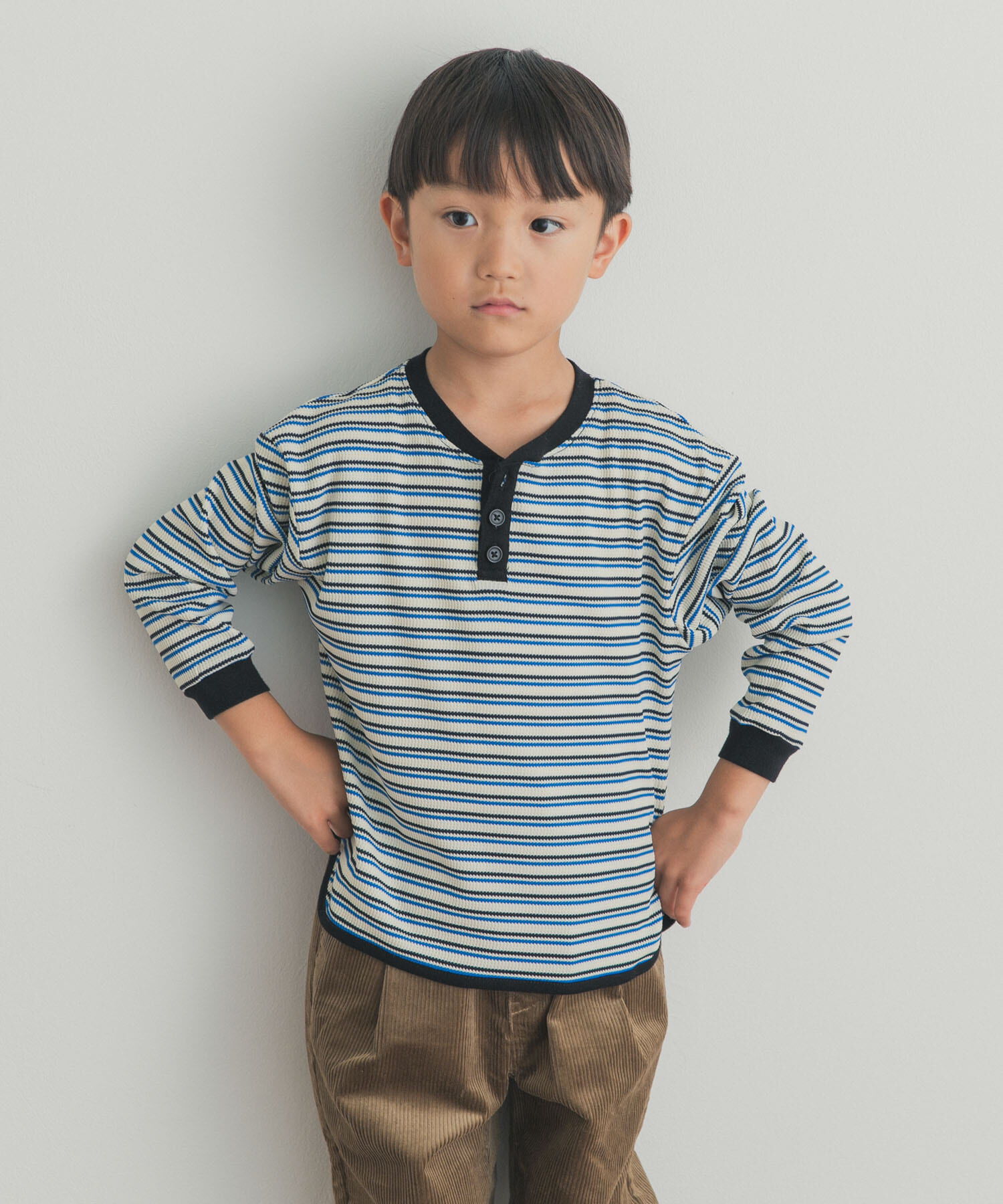 URBAN RESEARCH DOORS「『150サイズあり』ワッフルボーダーロングTシャツ(KIDS)」|その他|