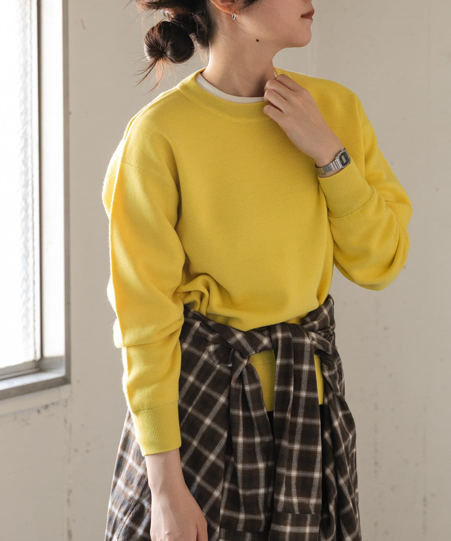 URBAN RESEARCH DOORS「『WEB/一部店舗限定サイズ』FORK&SPOON　ミラノリブクルーネックニット」|ニット・セーター|