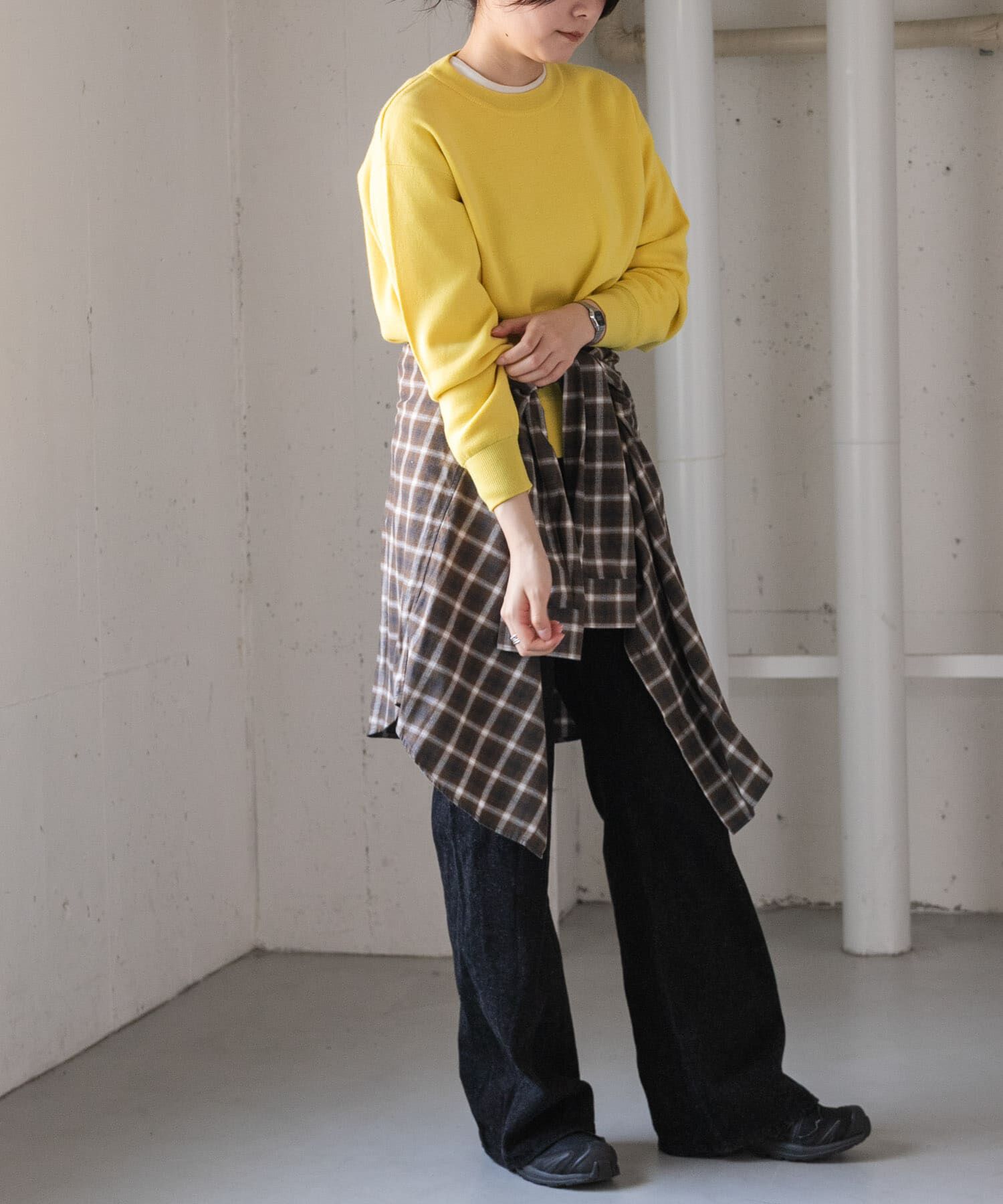 URBAN RESEARCH DOORS「『WEB/一部店舗限定サイズ』FORK&SPOON　ミラノリブクルーネックニット」|ニット・セーター|