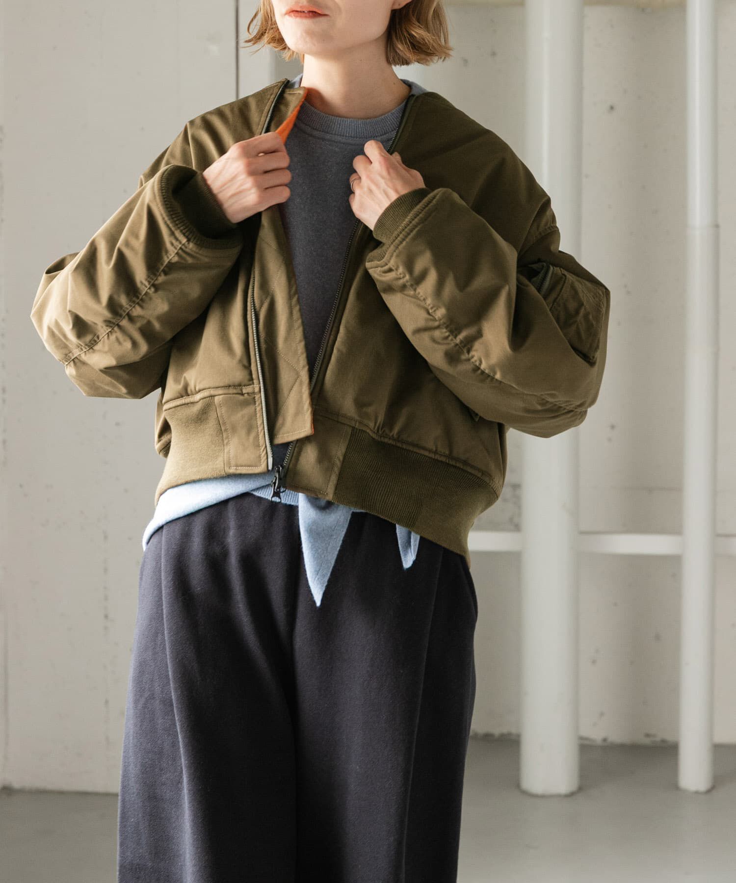 URBAN RESEARCH DOORS「FORK&SPOON　SORONA MA-1ブルゾン 26AW」|ブルゾン・スタジャン|カーキ