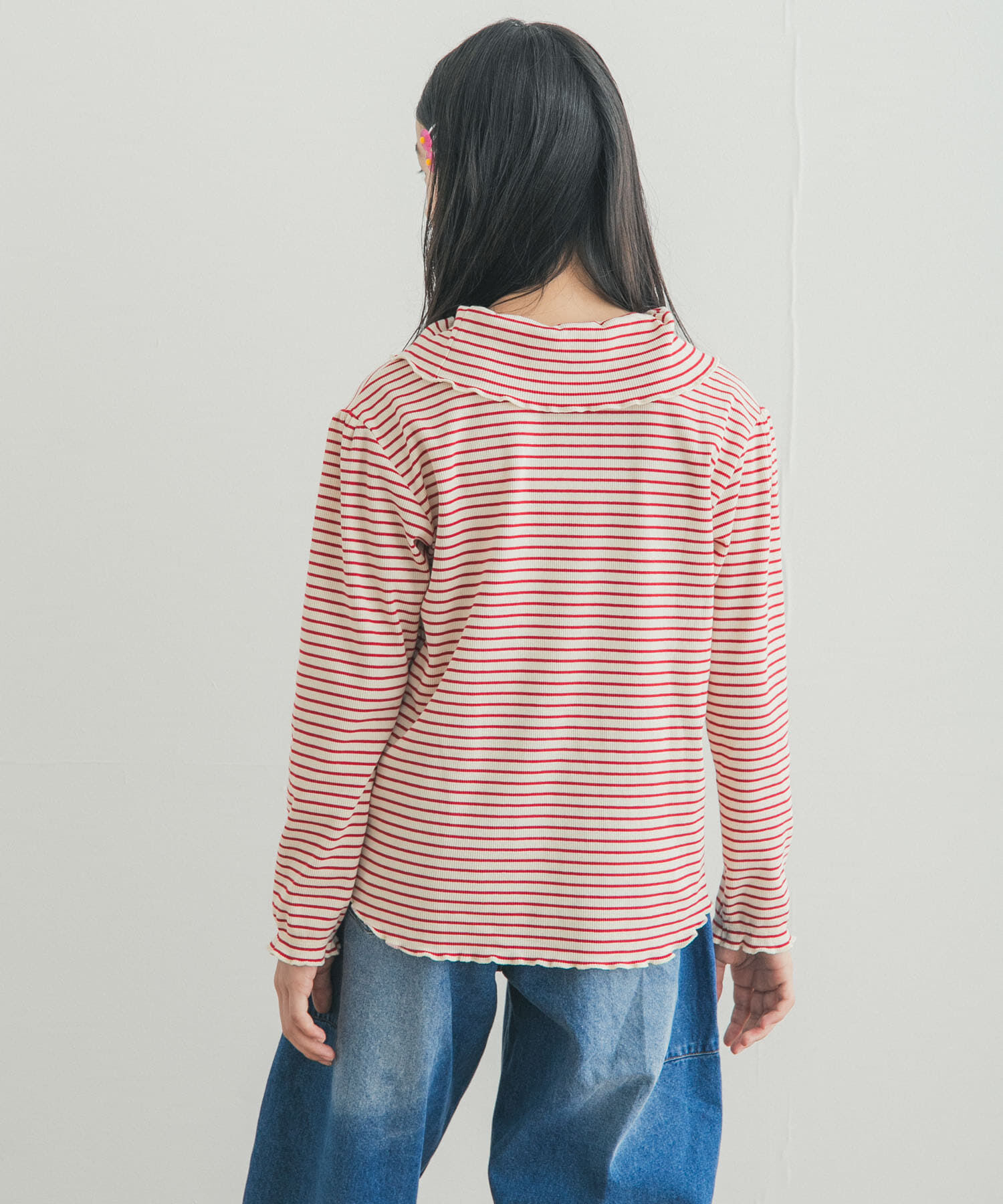 URBAN RESEARCH DOORS「『150サイズあり』メローフリルリブカラーTシャツ(KIDS)」|その他|