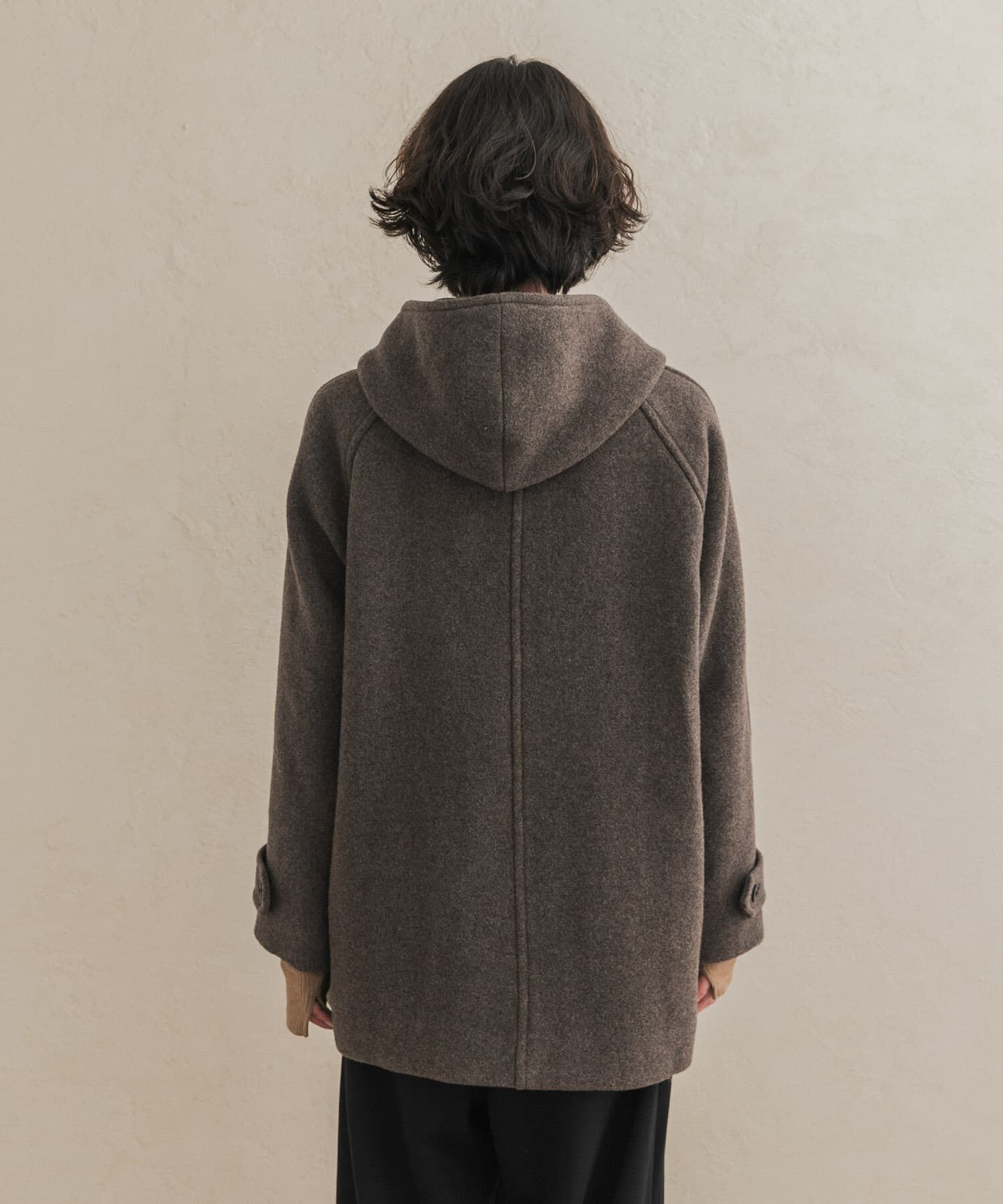 URBAN RESEARCH DOORS「エアリーウールフードコート 26AW」|ノーカラーコート|