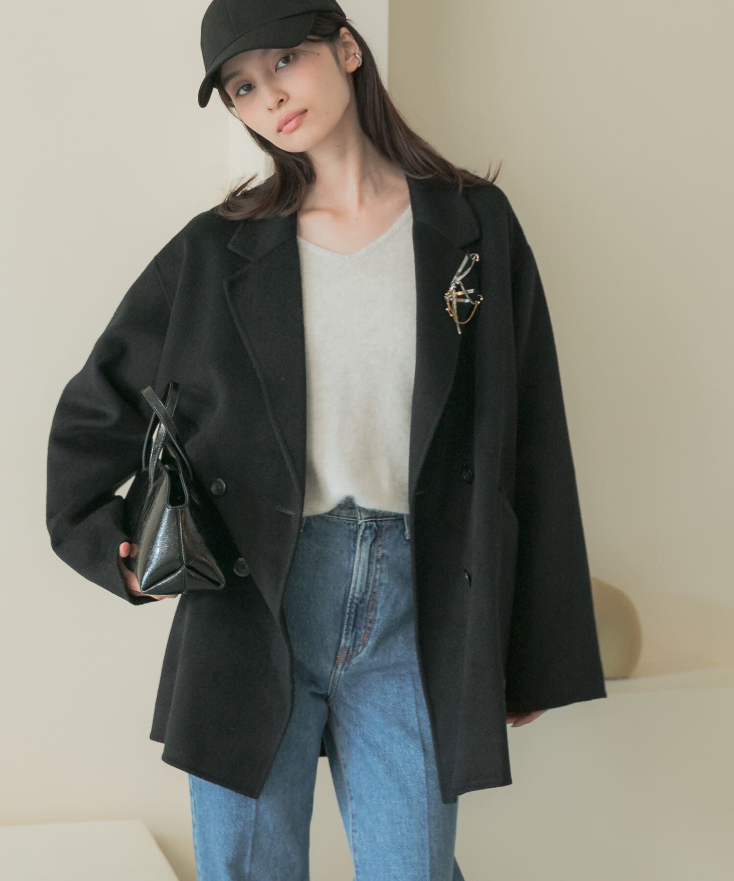 URBAN RESEARCH ROSSO「カシミヤビーバージャケットコート」|チェスターコート|