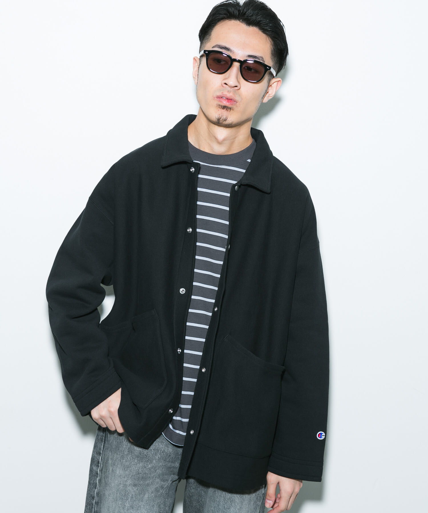 URBAN RESEARCH DOORS「『別注』Champion&times;DOORS　SWEAT COVERALL JACKET」|ノーカラーコート|