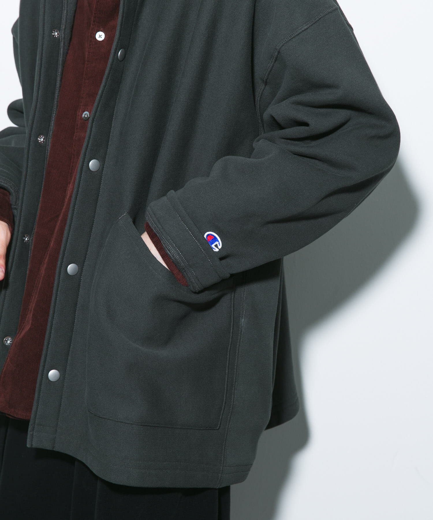 URBAN RESEARCH DOORS「『別注』Champion&times;DOORS　SWEAT COVERALL JACKET」|ノーカラーコート|