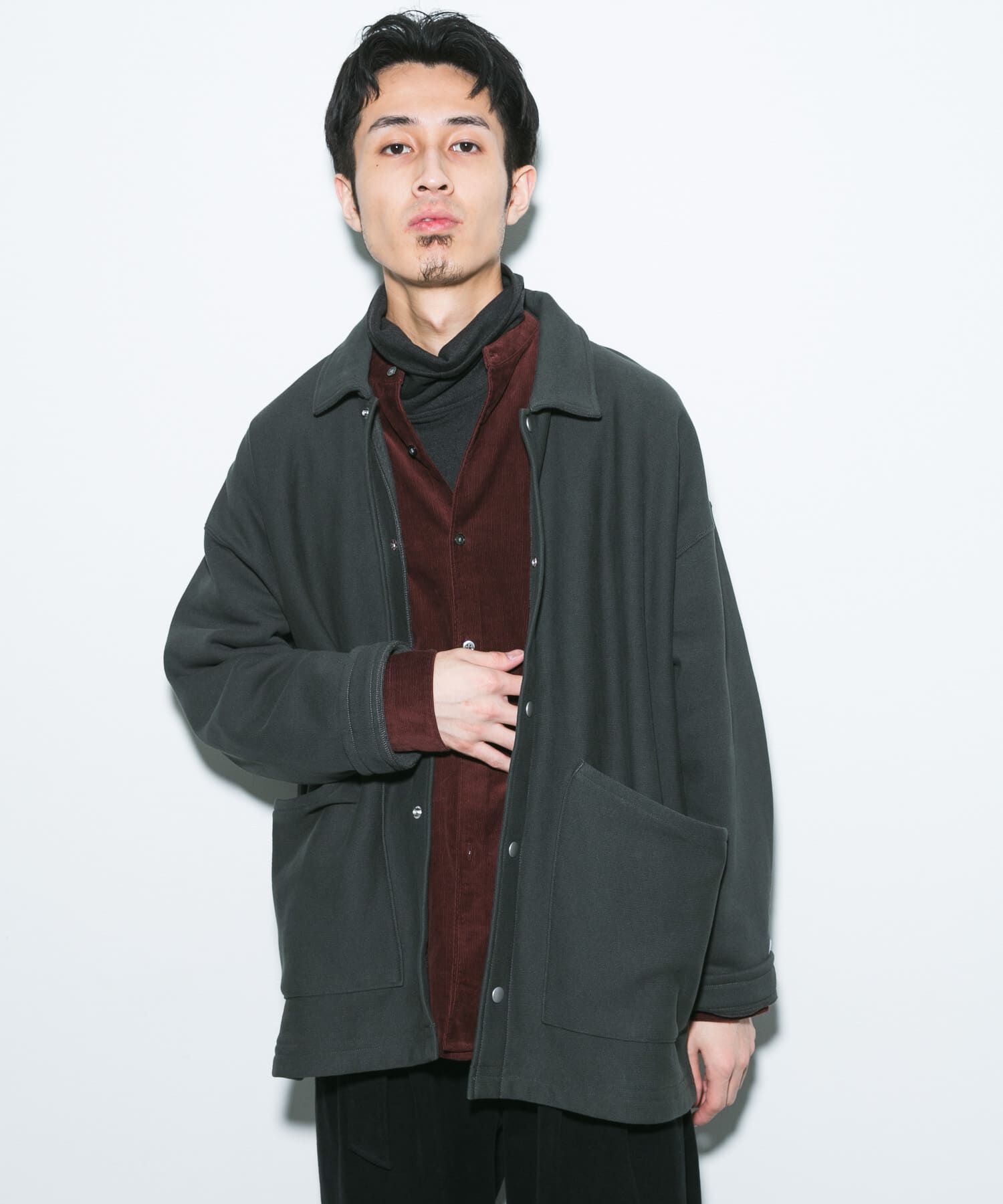 URBAN RESEARCH DOORS「『別注』Champion&times;DOORS　SWEAT COVERALL JACKET」|ノーカラーコート|