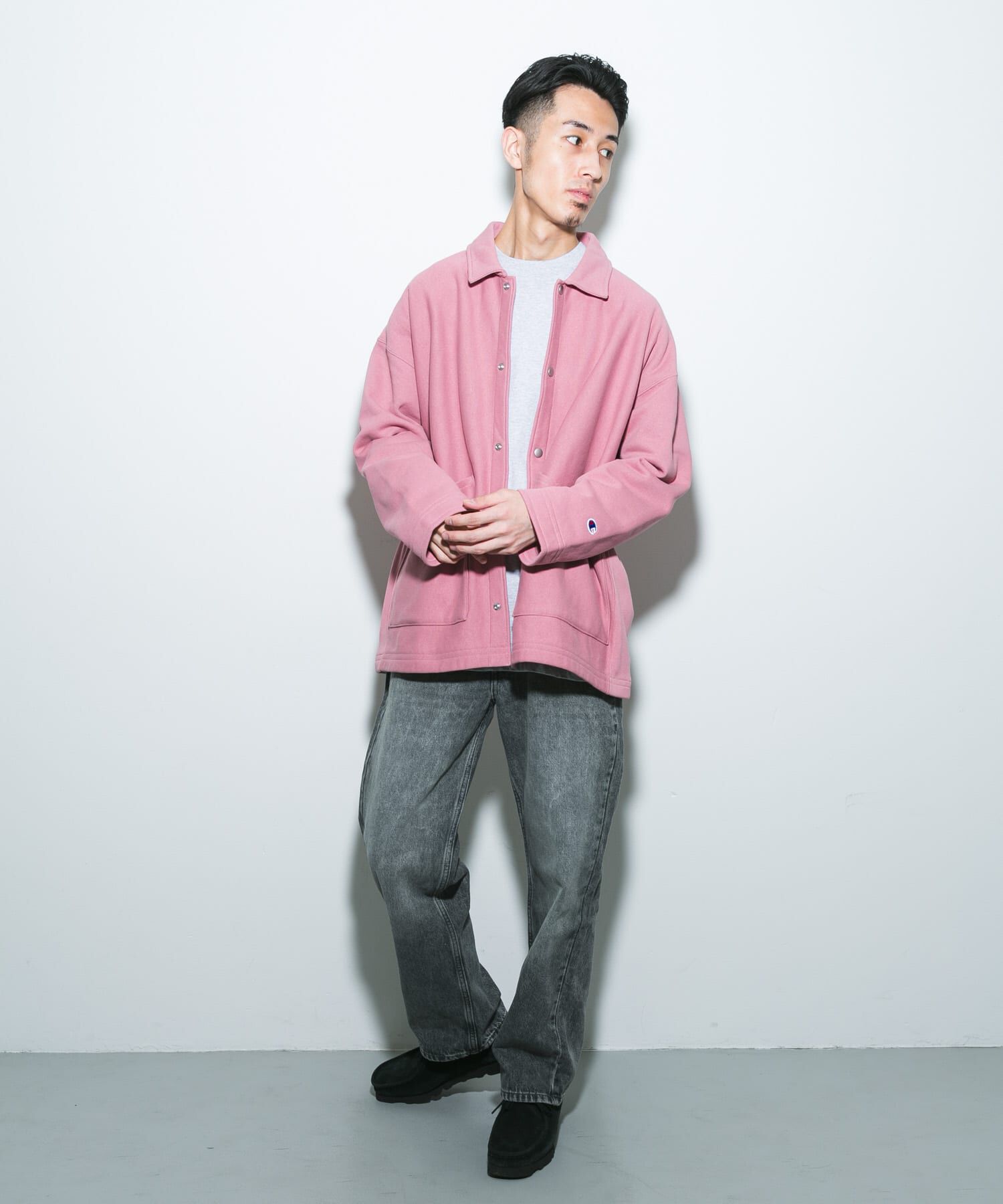 URBAN RESEARCH DOORS「『別注』Champion&times;DOORS　SWEAT COVERALL JACKET」|ノーカラーコート|
