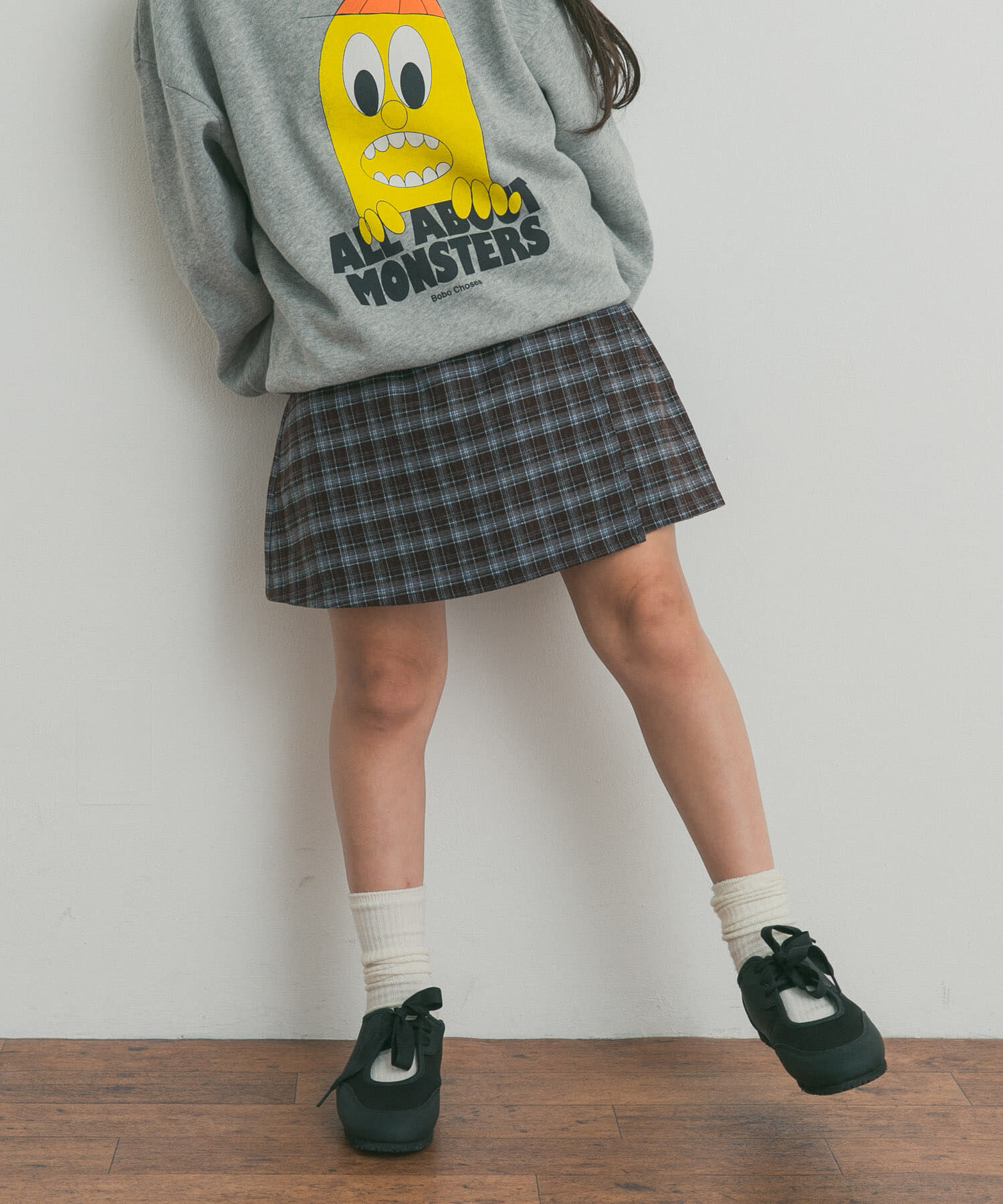 URBAN RESEARCH DOORS「『150サイズあり』チェックラップキュロット(KIDS)」|その他|ブラウン系その他