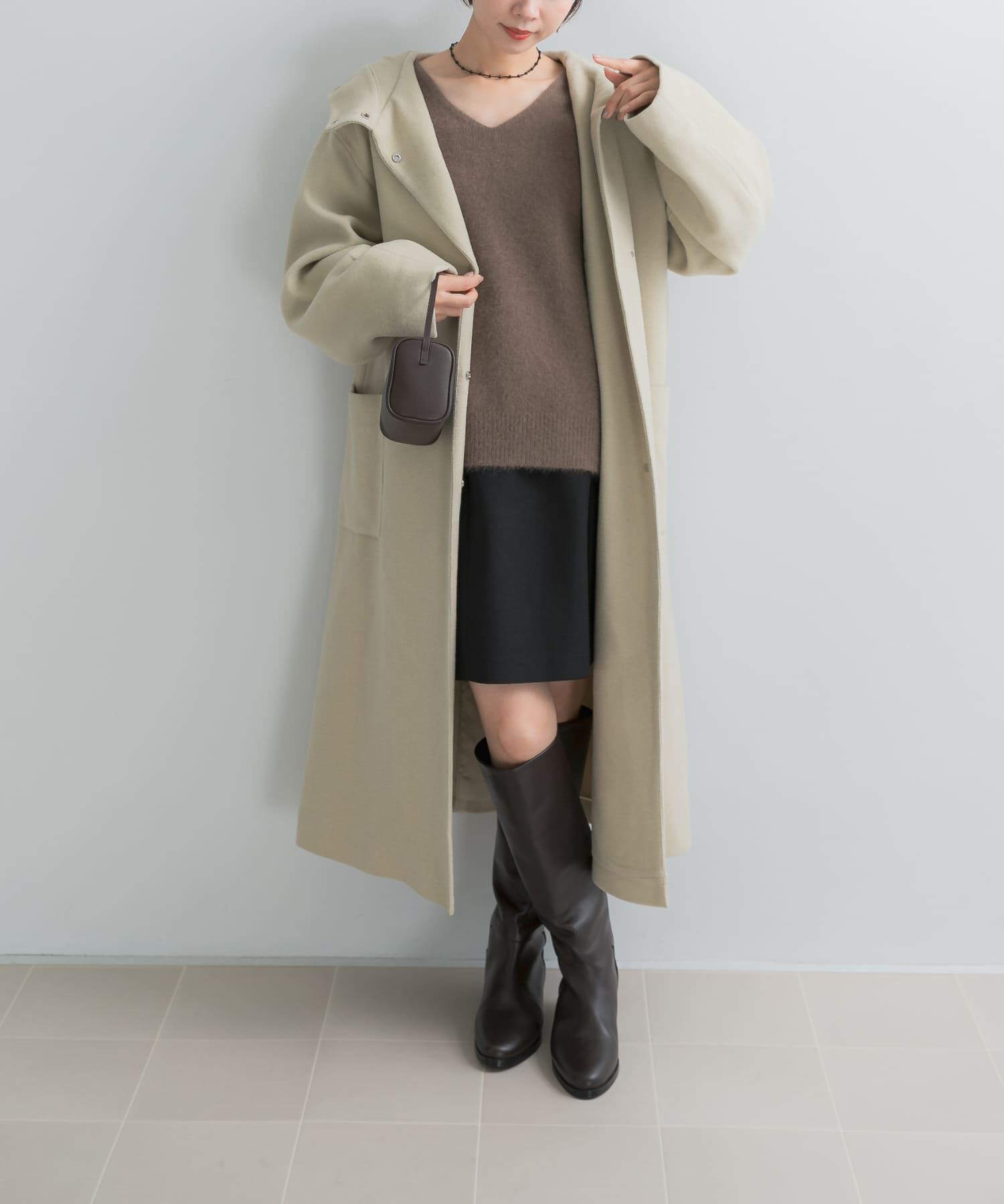 URBAN RESEARCH ROSSO「アンチピリングスタンドフードコート」|ノーカラーコート|