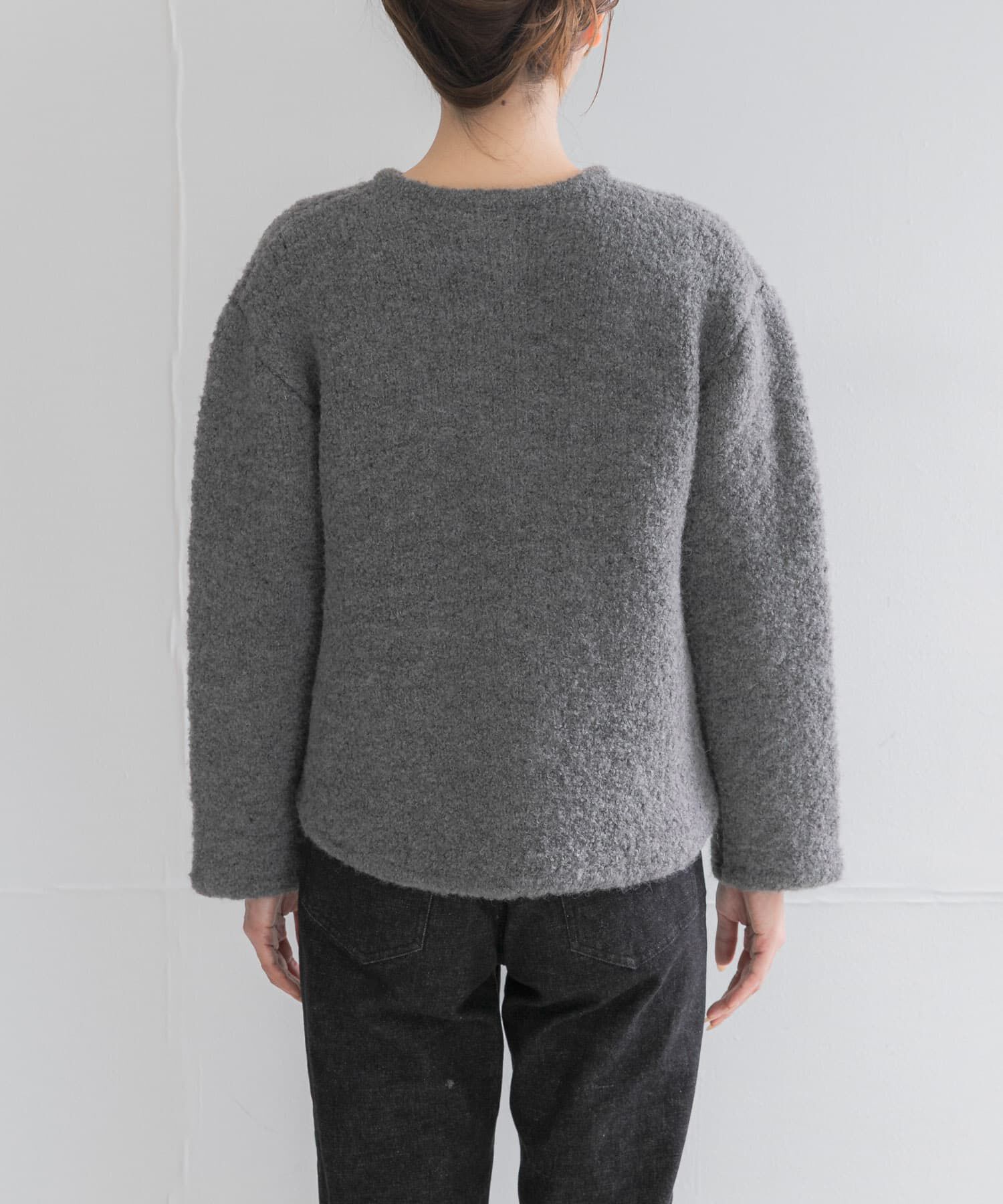 URBAN RESEARCH ROSSO「『WEB/一部店舗限定』ウール混ブークレニットジャケット」|ノーカラージャケット|