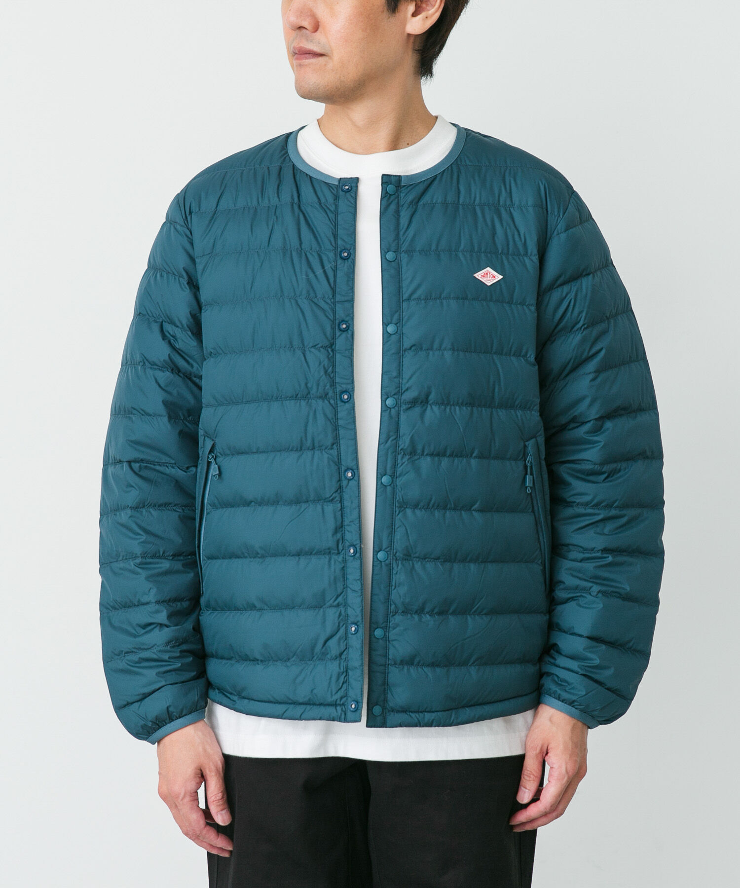URBAN RESEARCH DOORS「DANTON　INNER DOWN CREW-NECK JACKET」|ダウン|グリーン