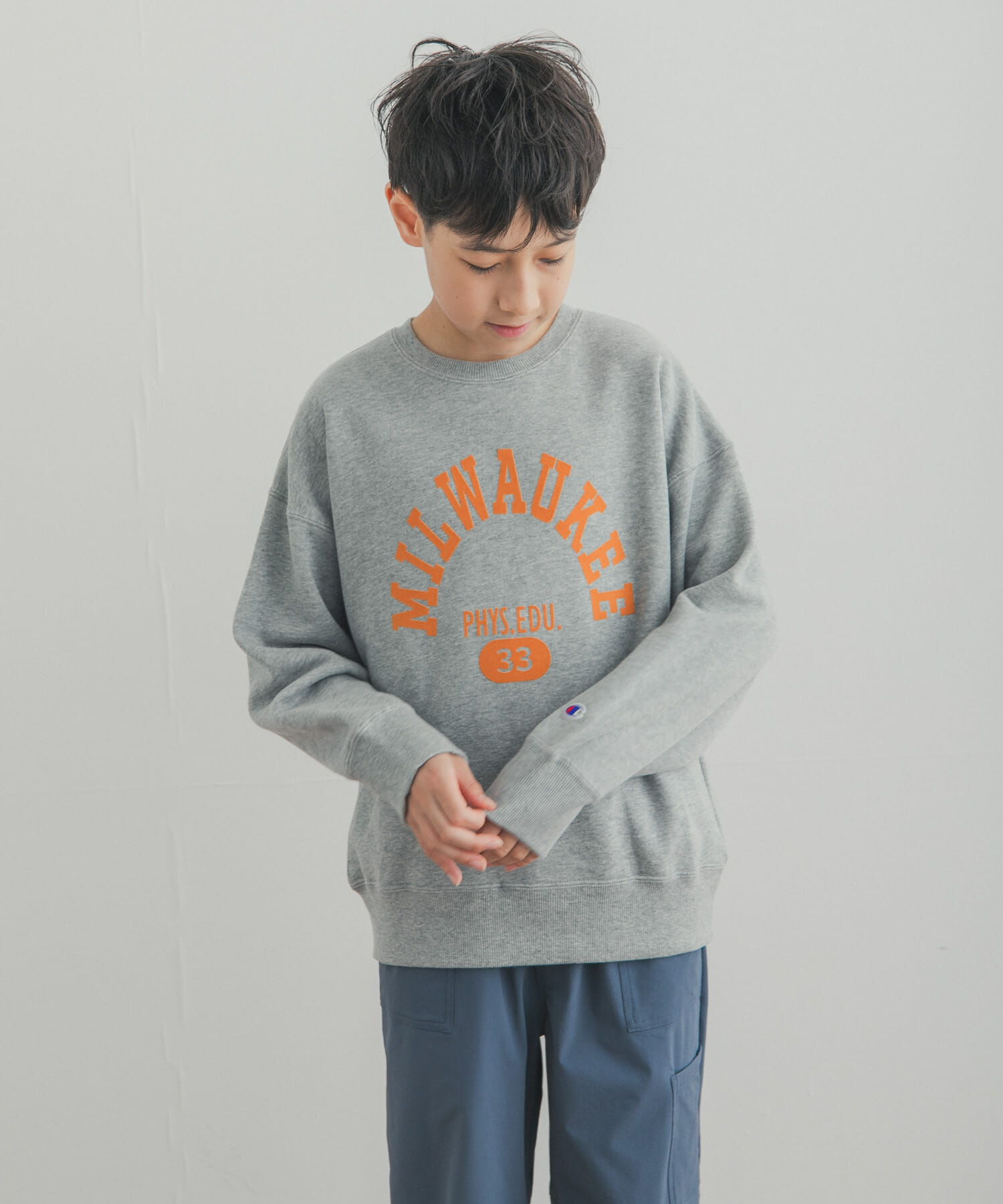 URBAN RESEARCH DOORS「『150サイズ』『別注』Champion&times;DOORS　フロッキープリント SWEATSHIRTS(KIDS)」|その他|