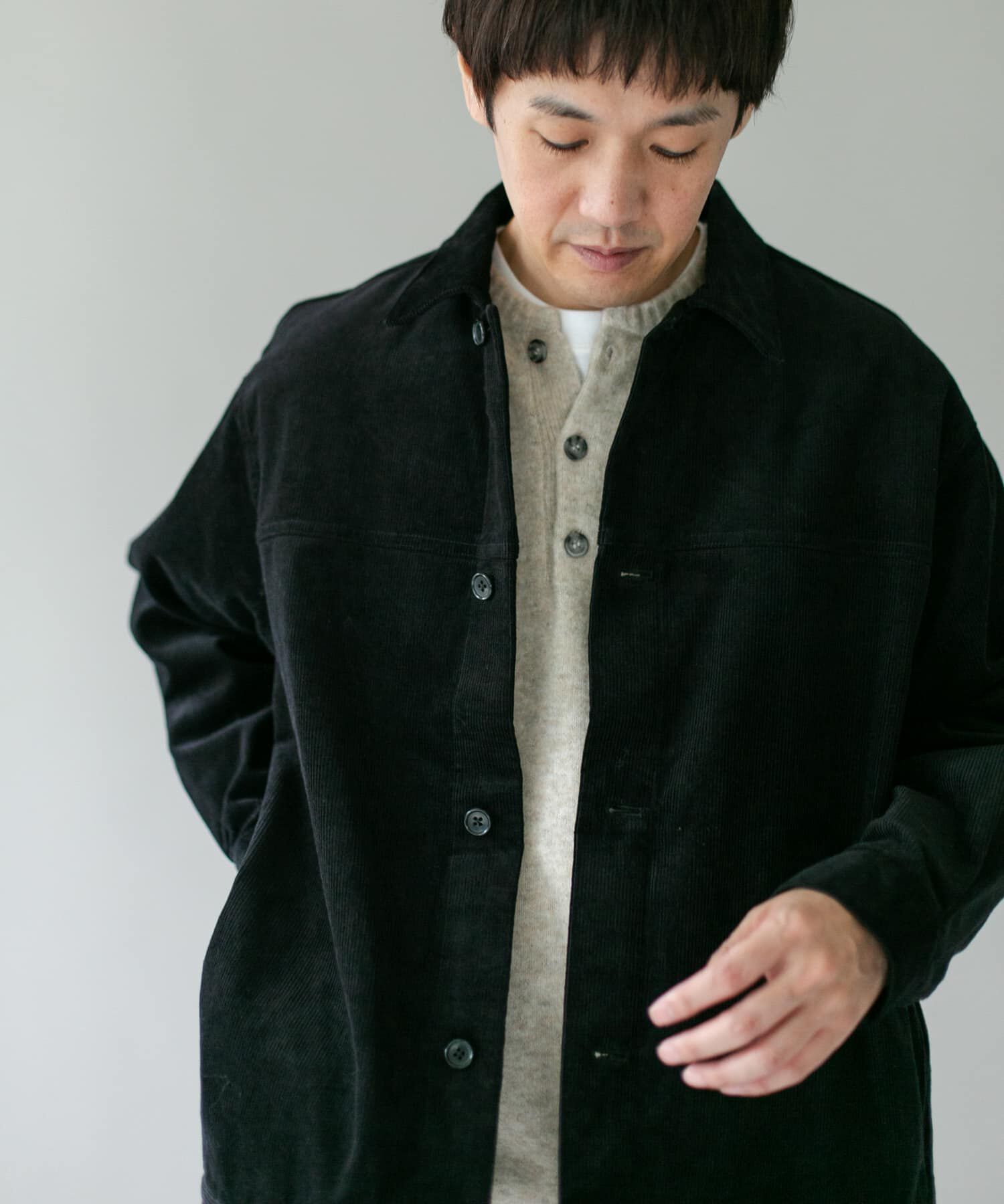 URBAN RESEARCH DOORS「『XLサイズ/WEB限定』コーデュロイトラッカージャケット」|ノーカラーコート|