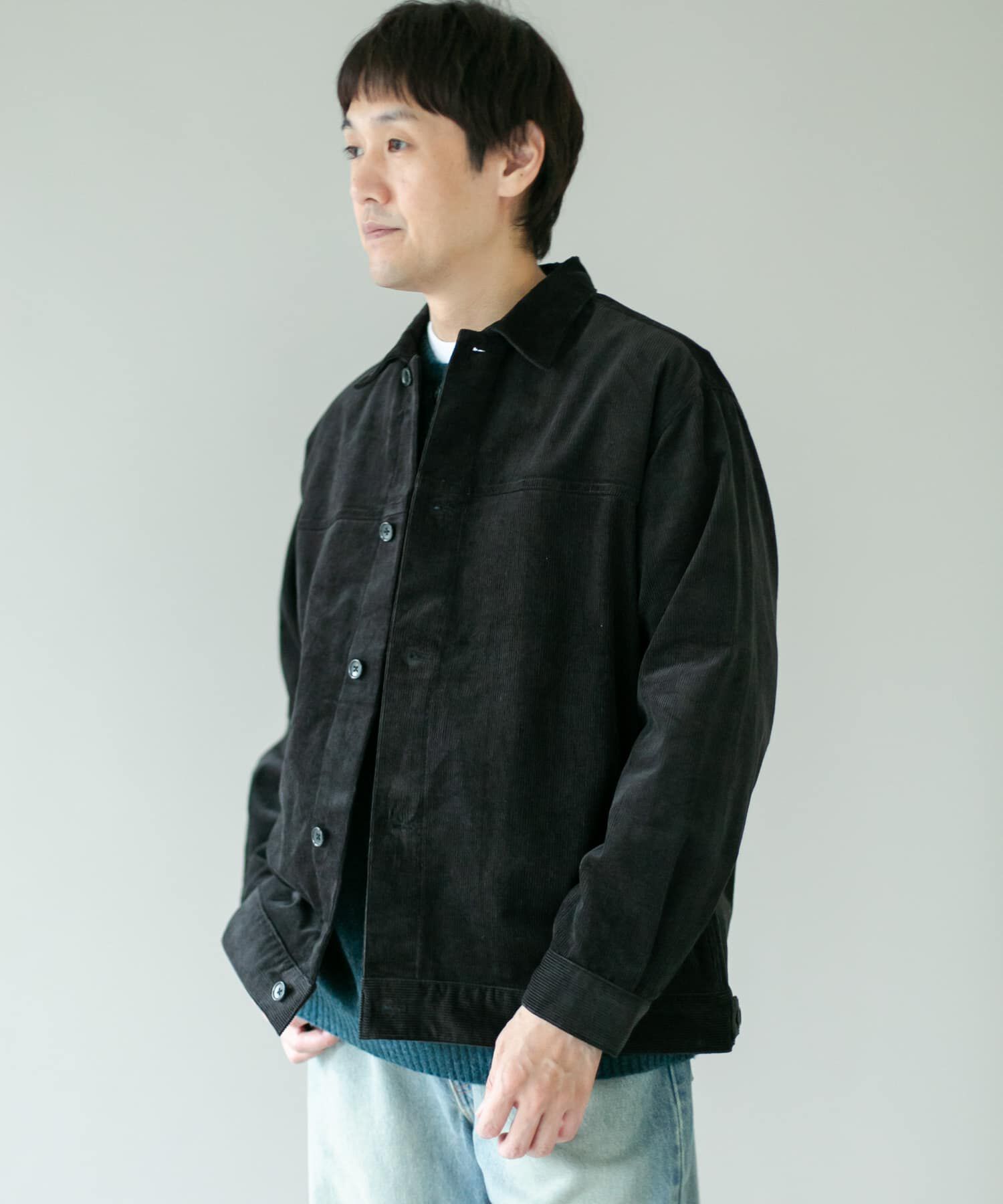 URBAN RESEARCH DOORS「『XLサイズ/WEB限定』コーデュロイトラッカージャケット」|ノーカラーコート|