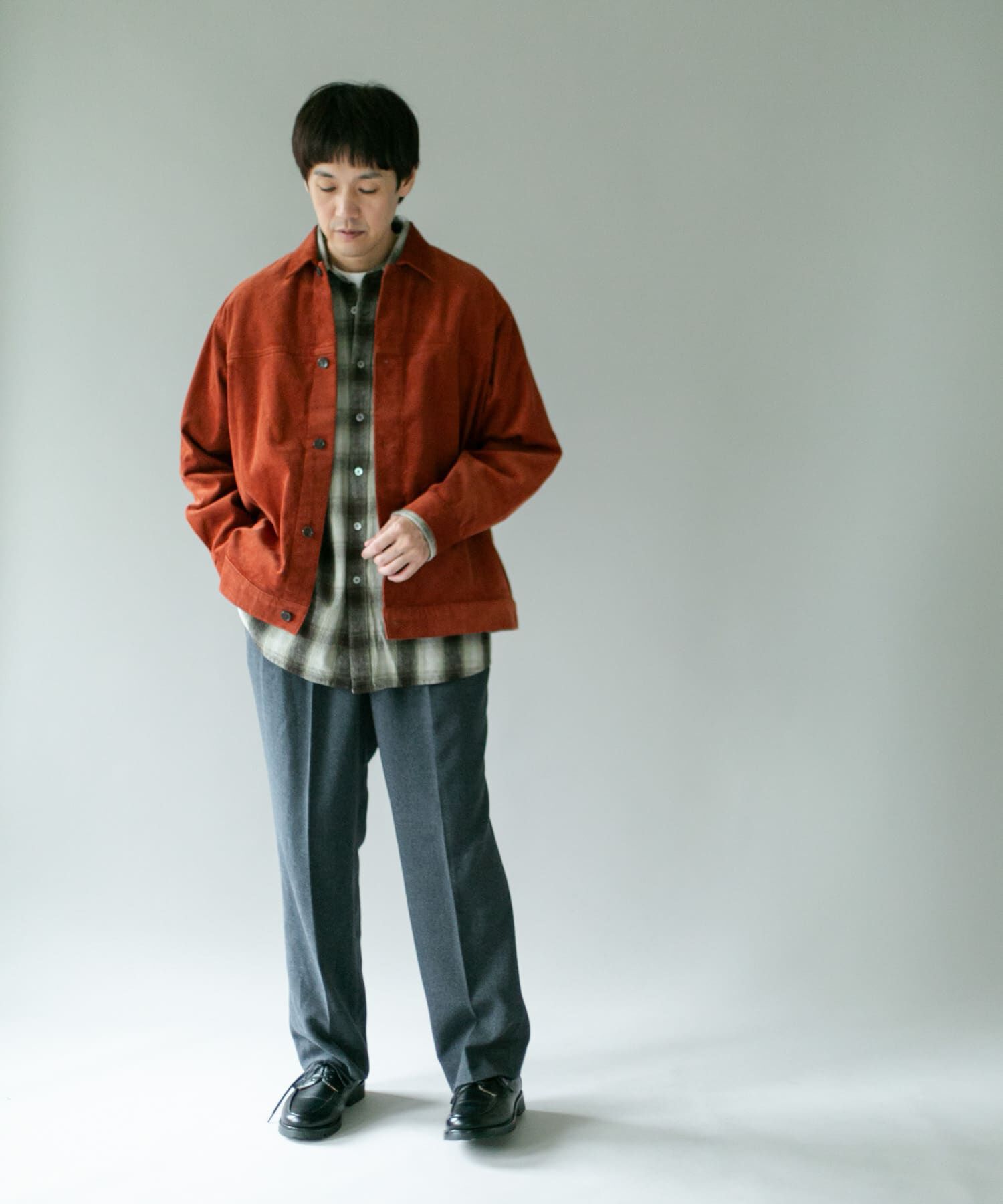 URBAN RESEARCH DOORS「『XLサイズ/WEB限定』コーデュロイトラッカージャケット」|ノーカラーコート|