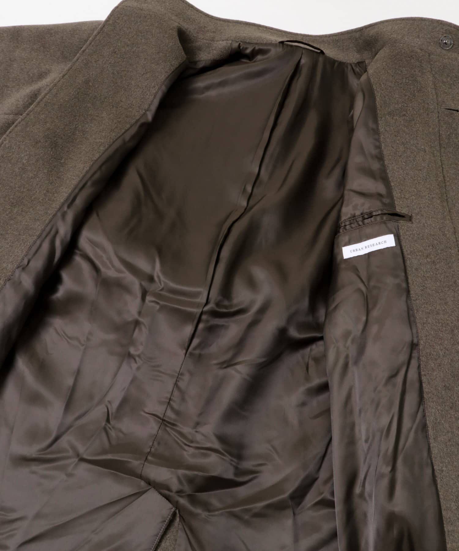 URBAN RESEARCH「WOOL STAND COLLAR COAT」|ノーカラーコート|