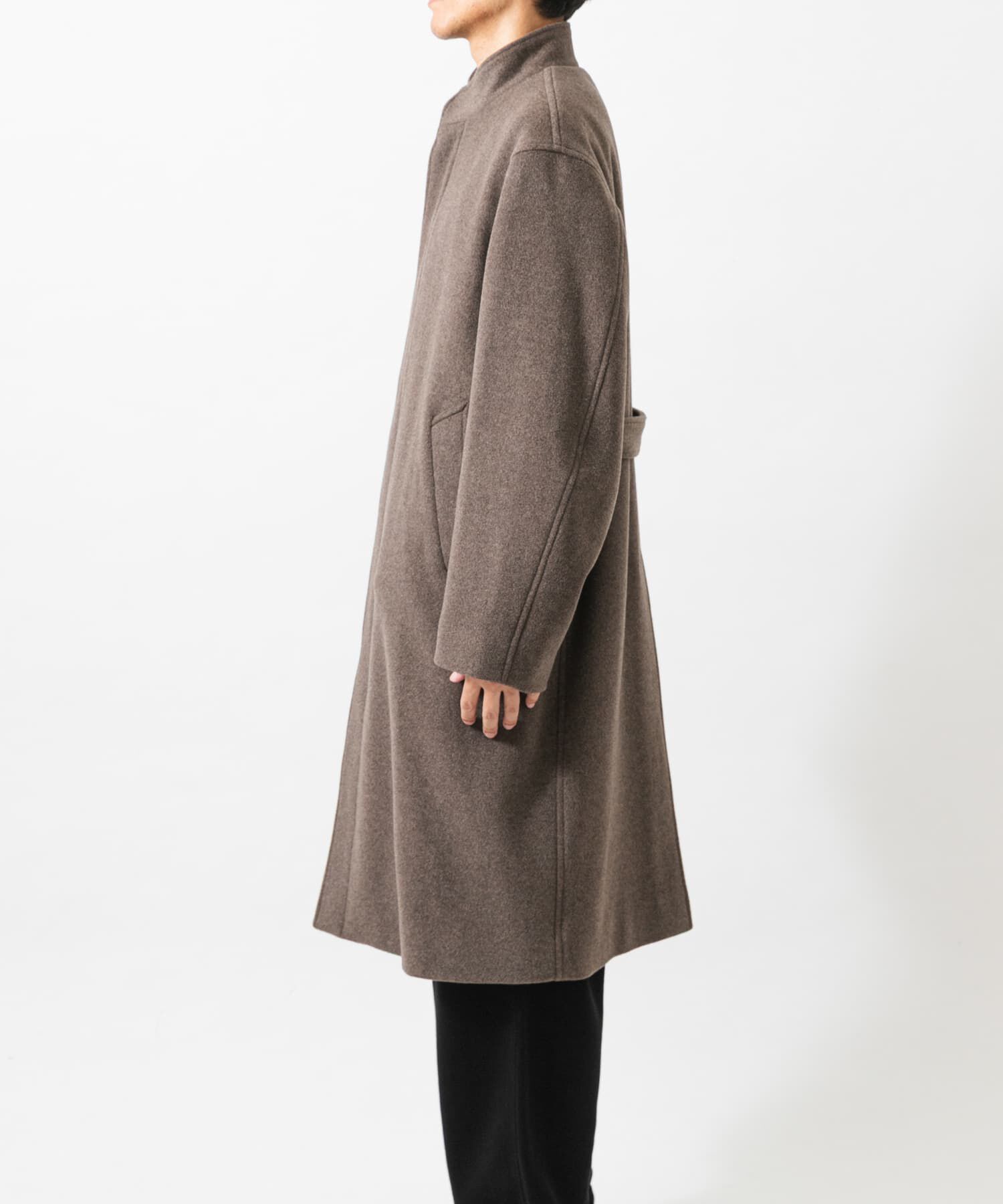 URBAN RESEARCH「WOOL STAND COLLAR COAT」|ノーカラーコート|