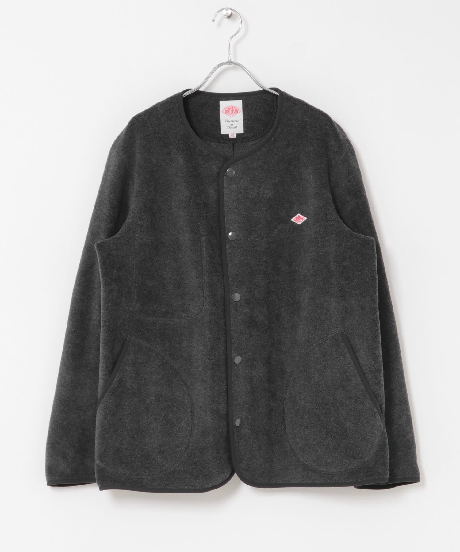 URBAN RESEARCH DOORS「DANTON　FLEECE COLLARLESS JACKET」|ノーカラーコート|