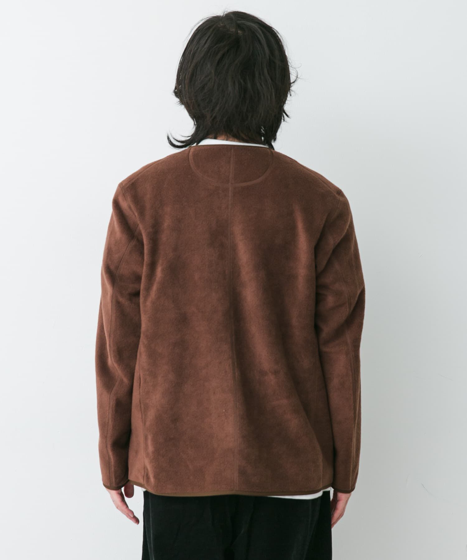 URBAN RESEARCH DOORS「DANTON　FLEECE COLLARLESS JACKET」|ノーカラーコート|