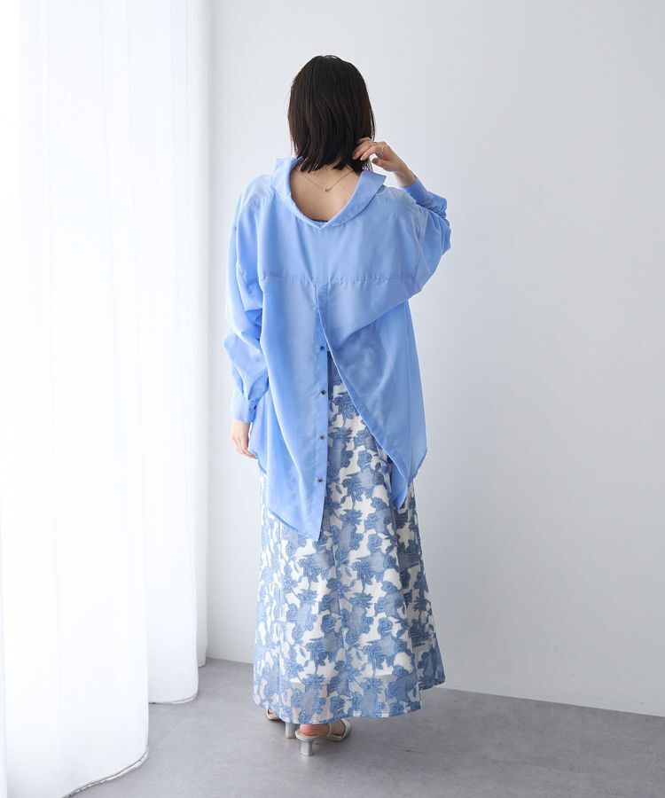 YECCA VECCA「バック釦シアーシャツ」|シャツ・ブラウス|