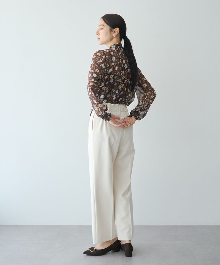 YECCA VECCA「フラワー柄シアーボウタイブラウス」|シャツ・ブラウス|