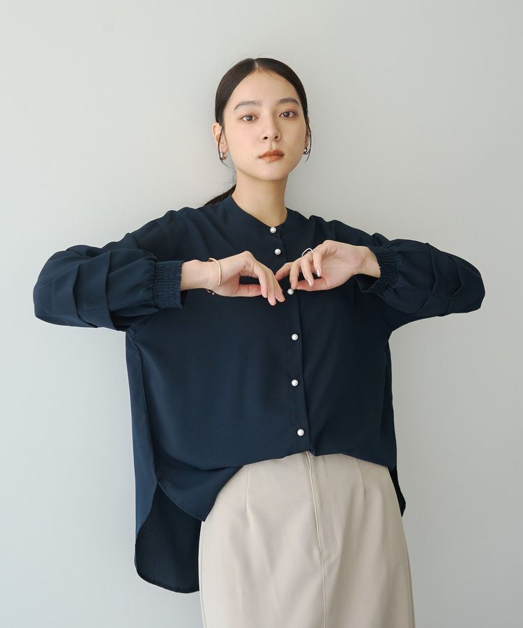 YECCA VECCA「2way裾アレンジパール釦ブラウス」|シャツ・ブラウス|