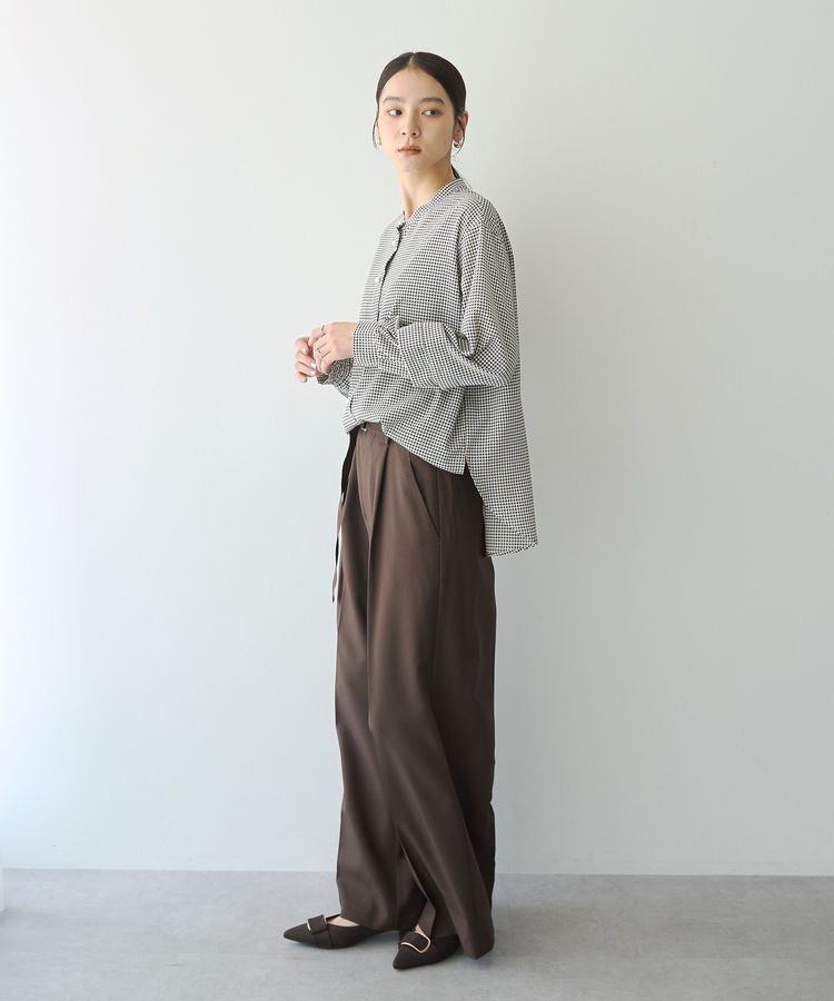 YECCA VECCA「2way裾アレンジパール釦ブラウス」|シャツ・ブラウス|