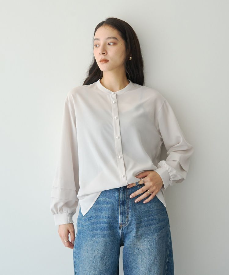 YECCA VECCA「2way裾アレンジパール釦ブラウス」|シャツ・ブラウス|