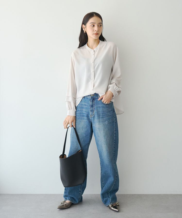 YECCA VECCA「2way裾アレンジパール釦ブラウス」|シャツ・ブラウス|